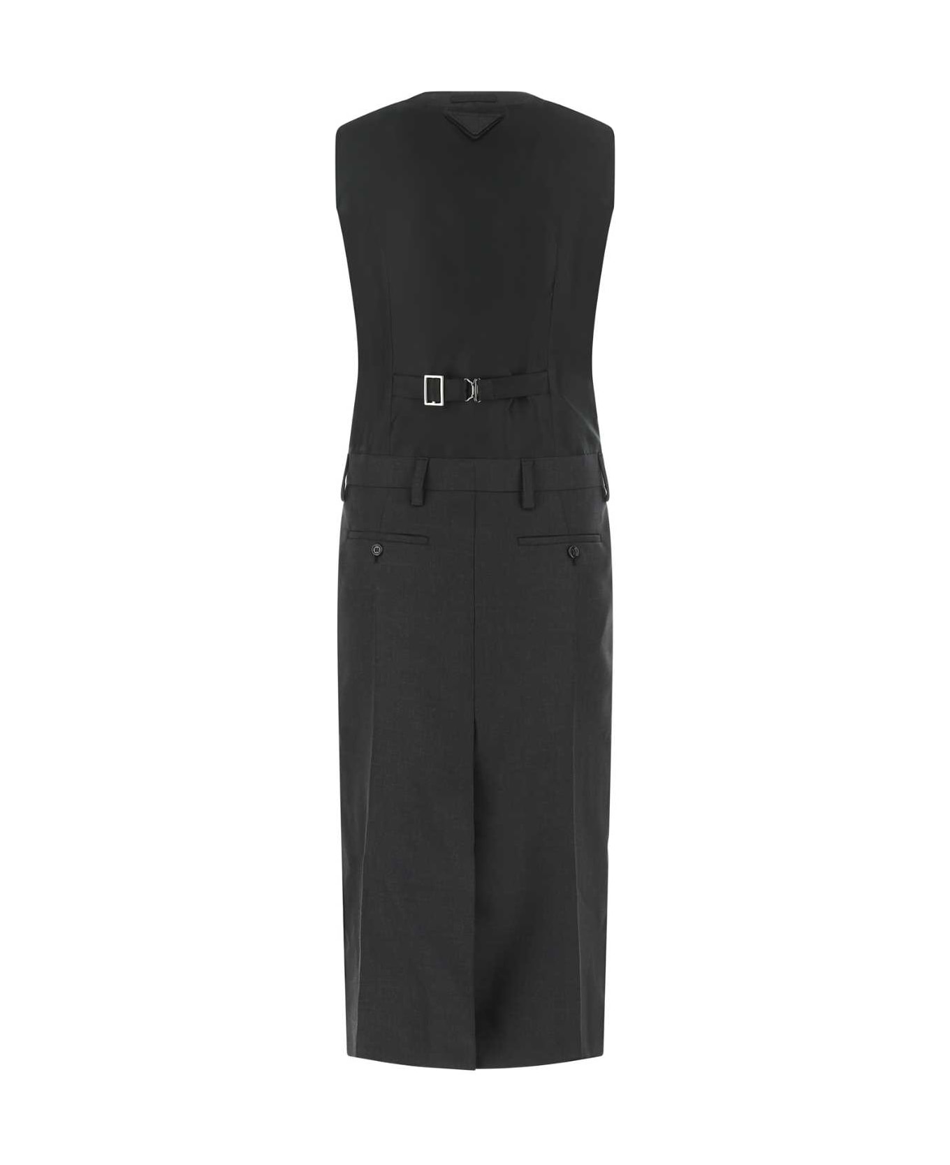 Prada Dark Grey Wool Dress - F0308