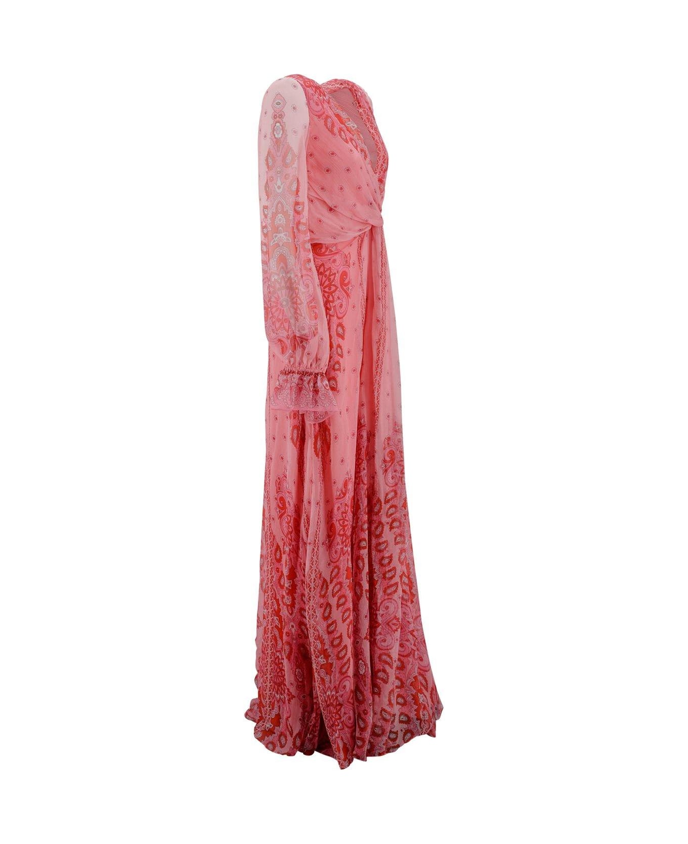 Etro Long-printed Ruffled Dress