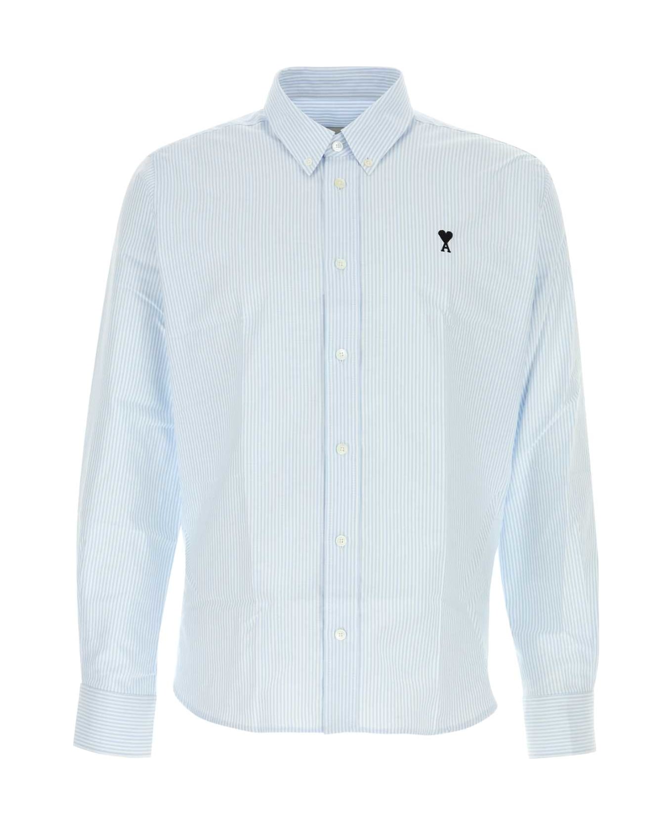 Ami Alexandre Mattiussi Embroidered Oxford Shirt - BLEUCIELBLANCNATUREL