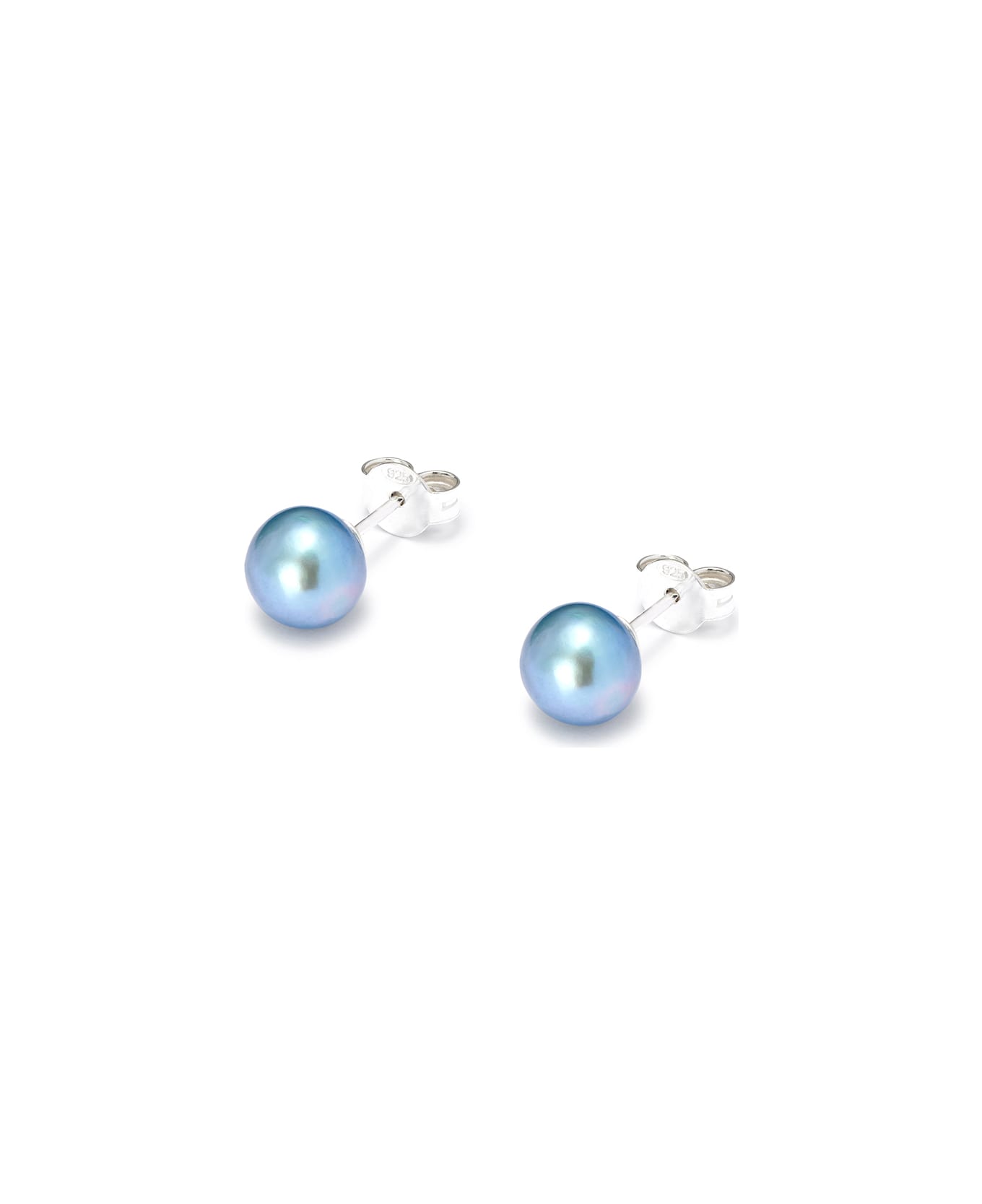 Hatton Labs Freshwater Blue Pearl Stud Earrings In Sterling Silver Woman - Light blue