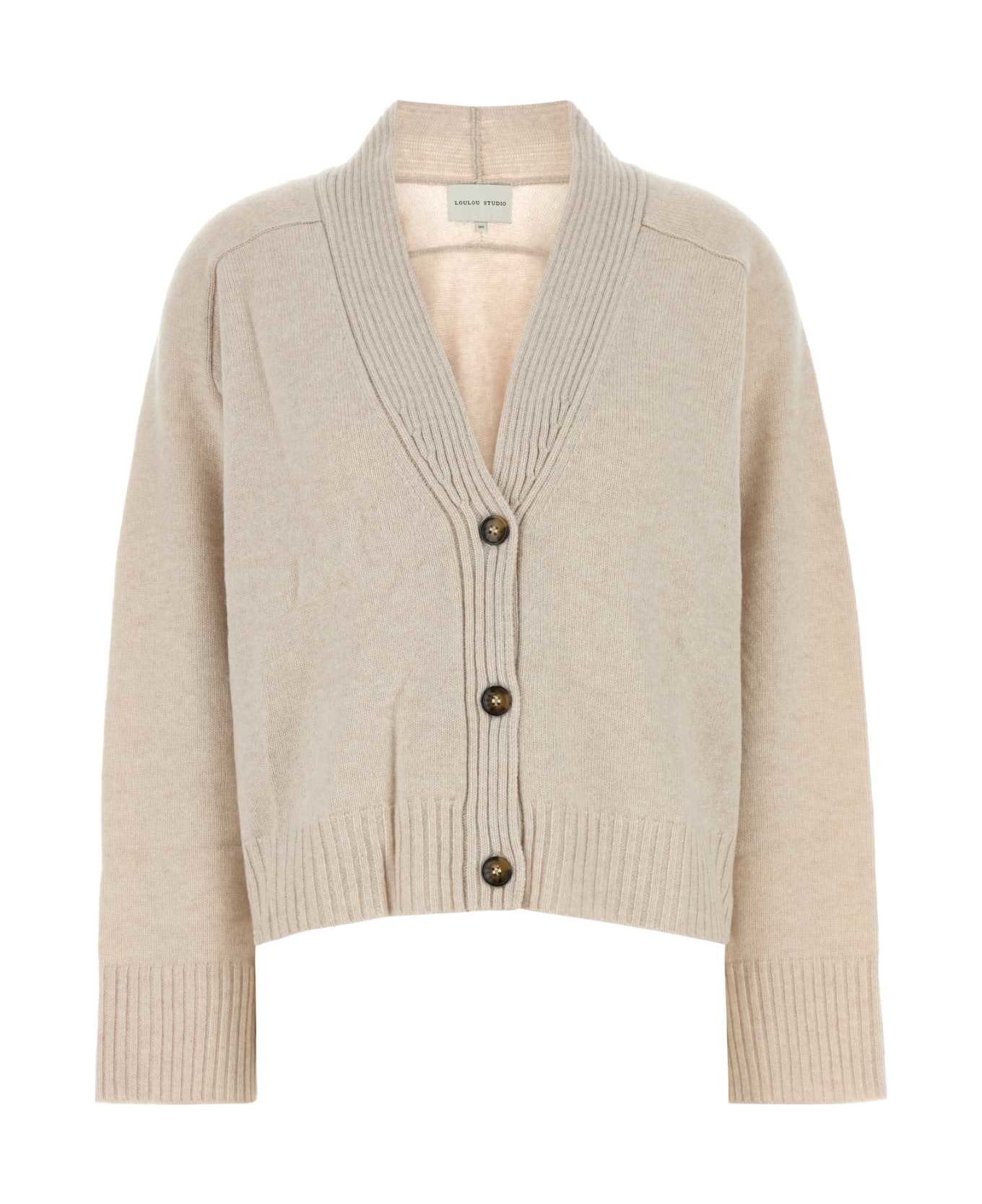 Loulou Studio Sand Cashmere Kaia Cardigan - OATMELANGE
