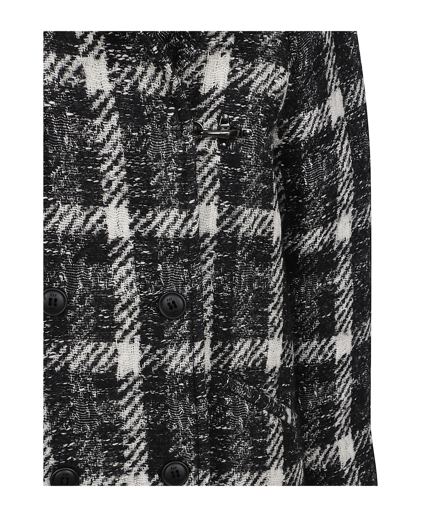 Fay Double Breasted Jacqueline Coat - Black
