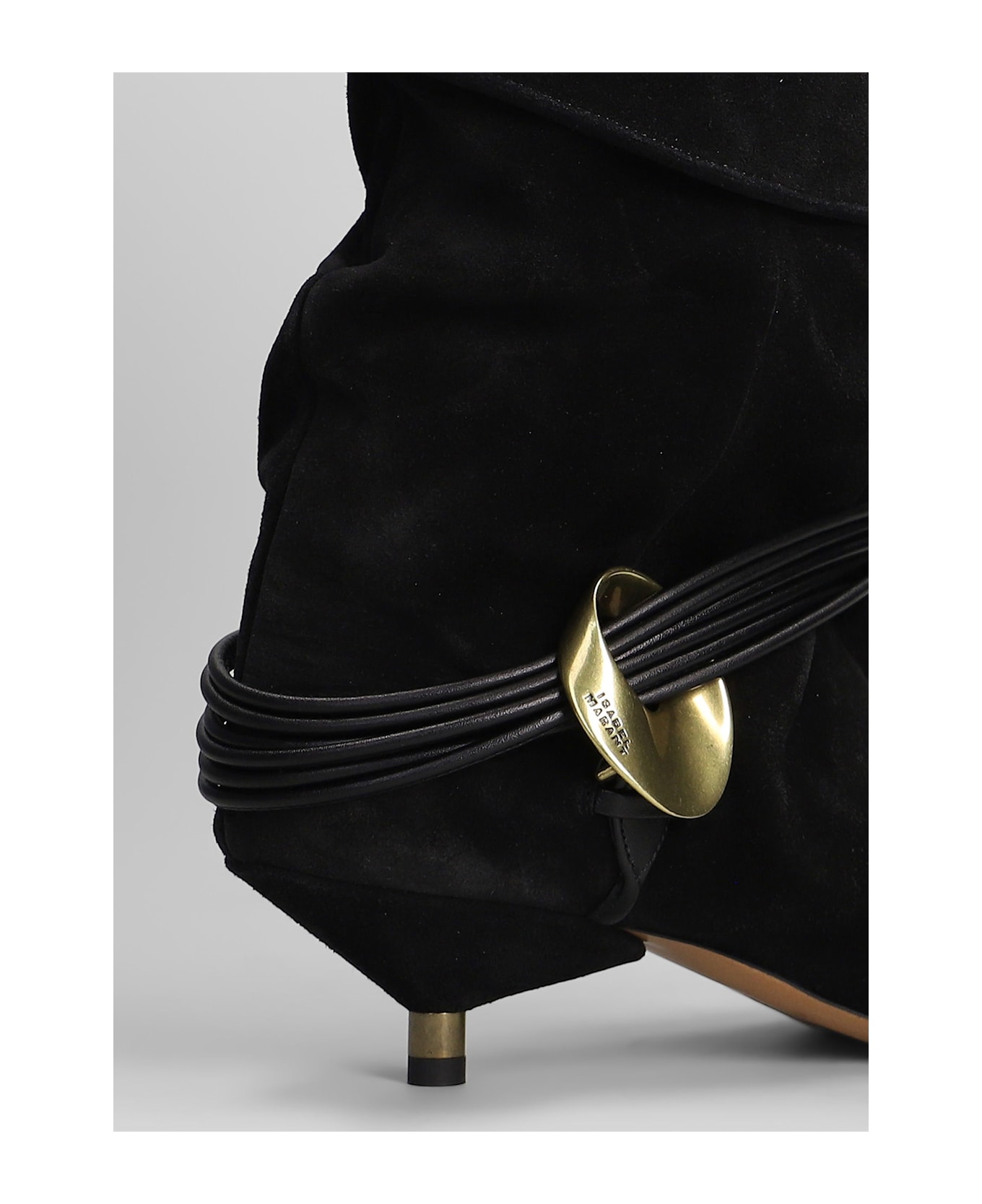 Isabel Marant Edrika Low Heels Ankle Boots In Black Suede - black
