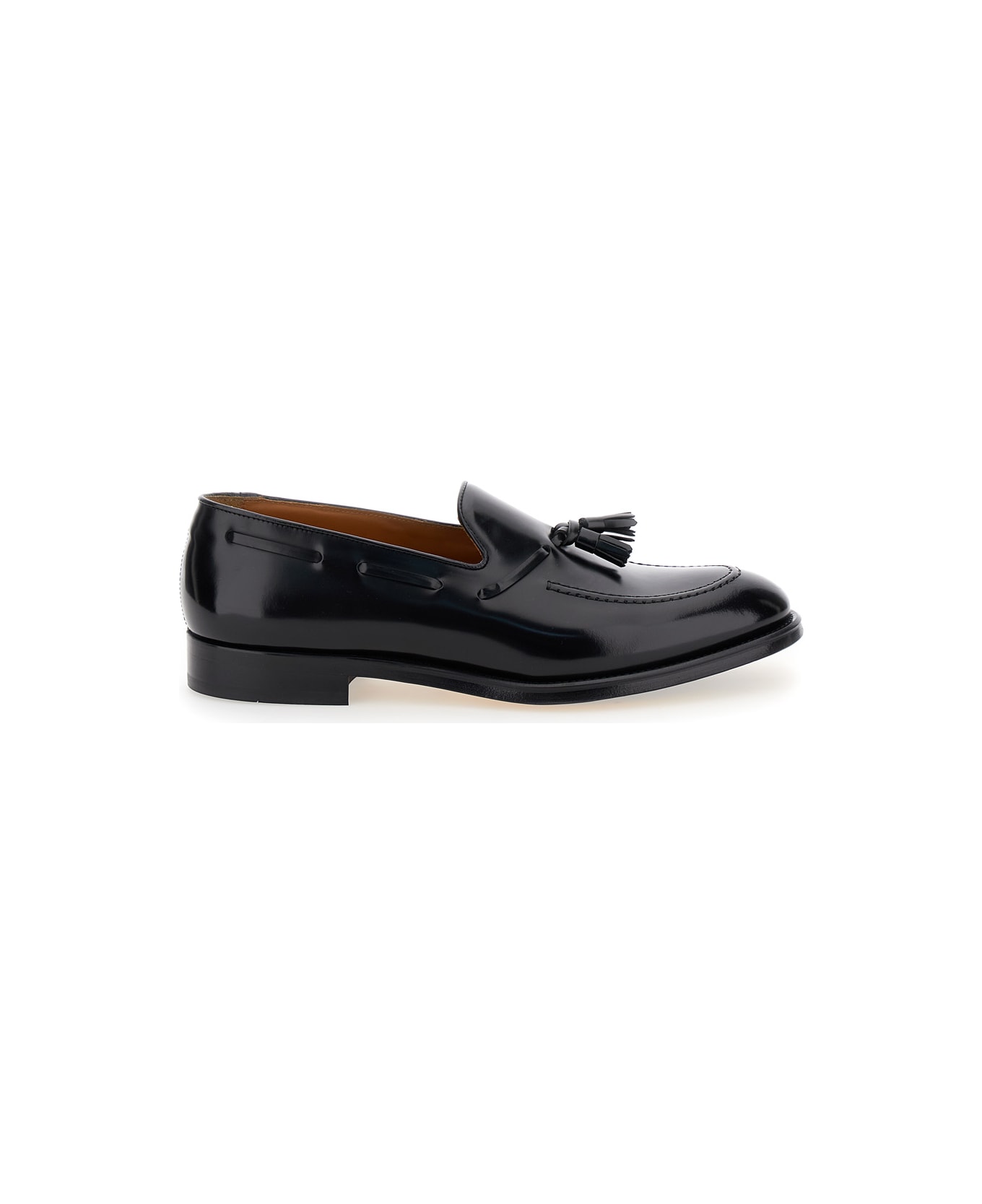 Doucal
s Slip-on Loafers With Tassel Detail In Smooth Leather - Black