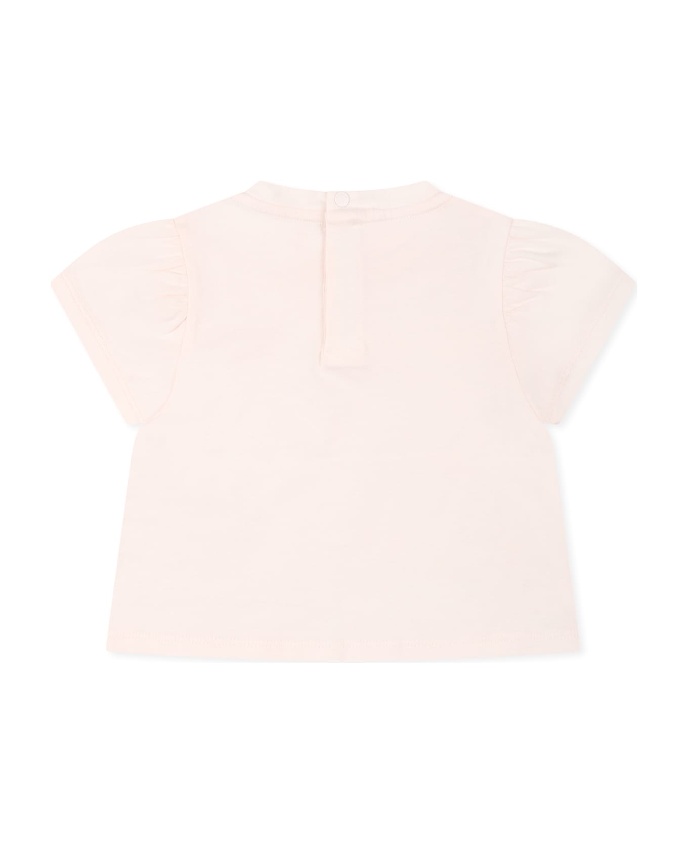 Kenzo Kids Pink Romper For Baby Girl With Logo - Pink