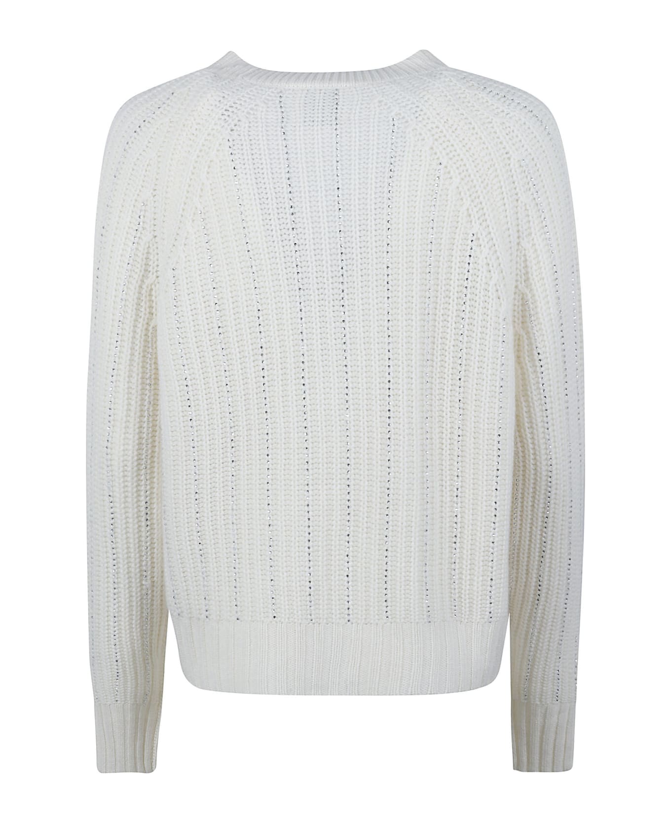 Allude Crystal Embellished Knit Cardigan - White カーディガン