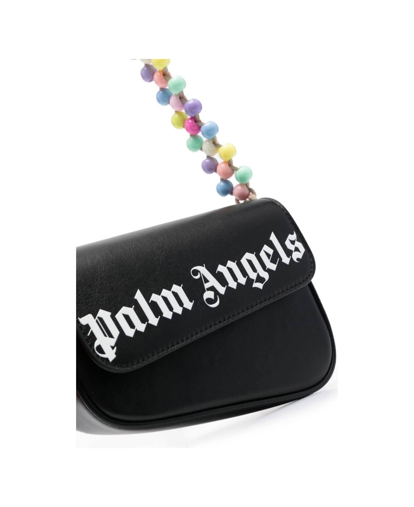 Palm Angels Mini Crash Beads Embellished Shoulder Bag In Black Leather Woman - Black ショルダーバッグ
