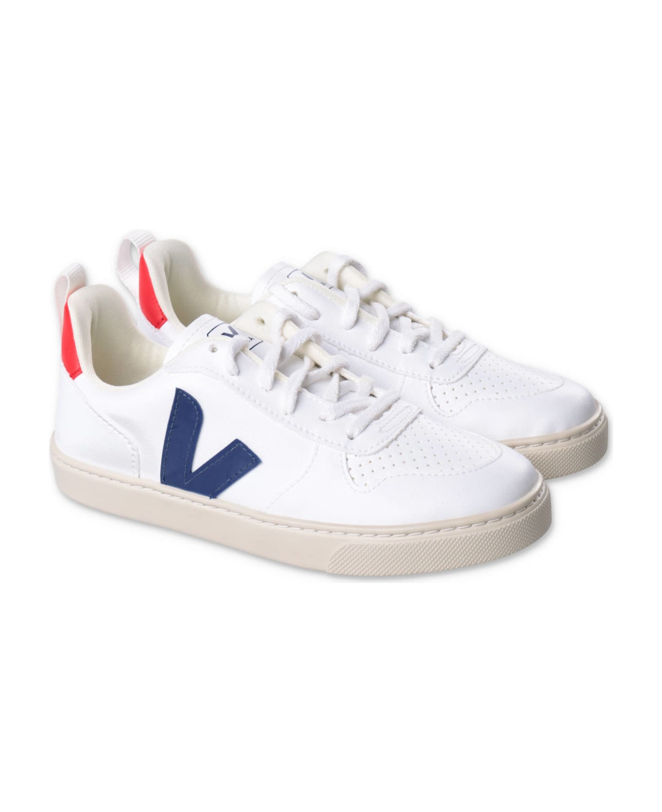 Veja Sneakers Bianche In Similpelle Con Lacci Bambino - Bianco