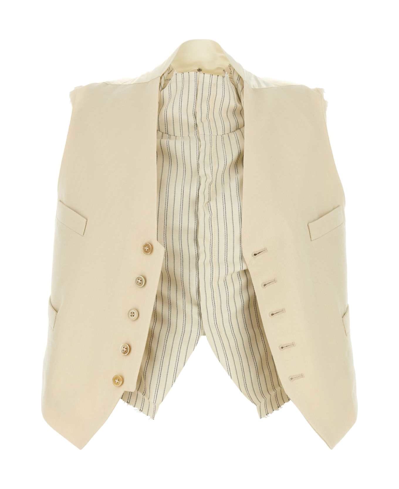 Maison Margiela Cream Wool Vest - ECRU