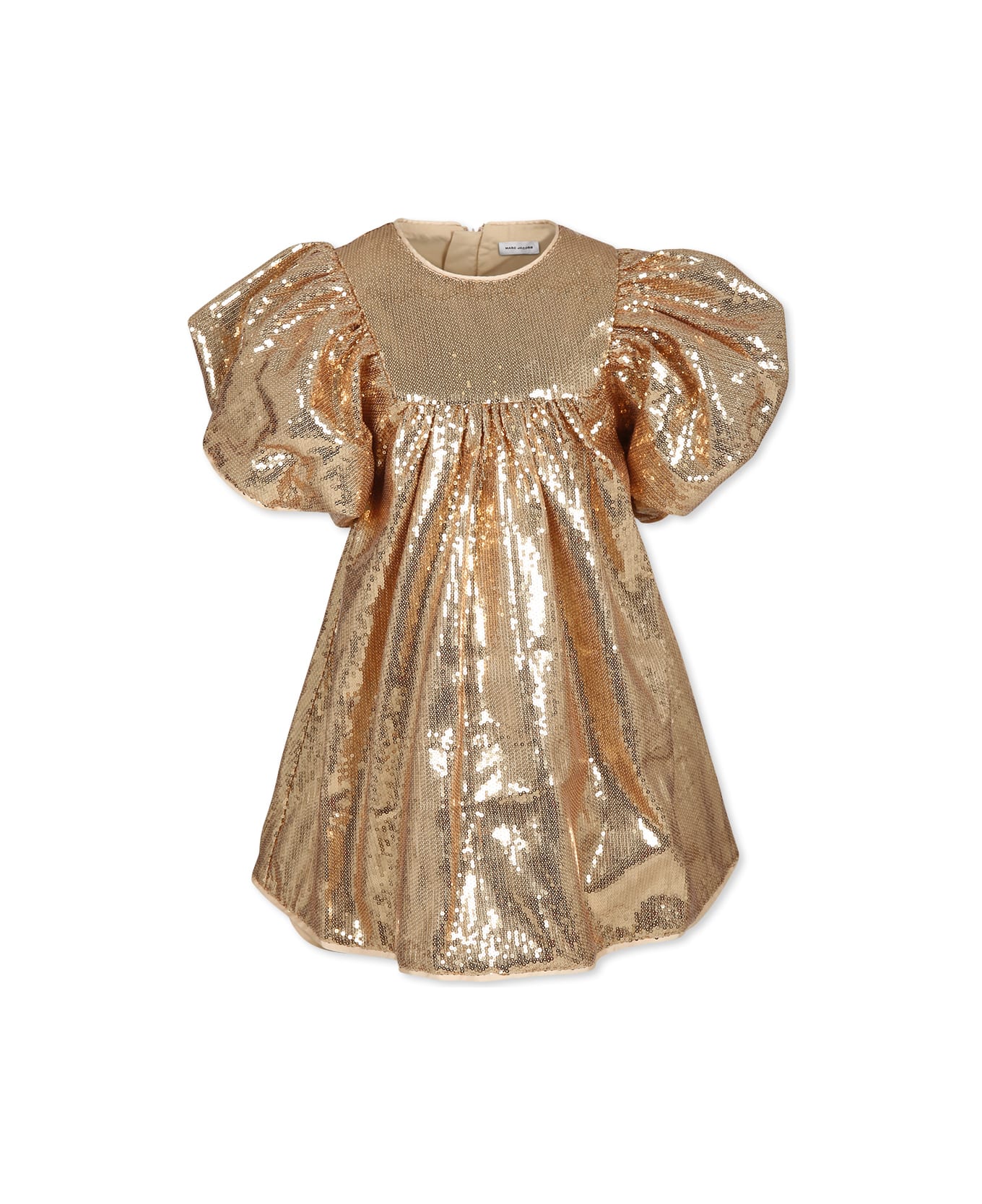 Marc Jacobs Gold Dress For Girl With Sequins - Gold
