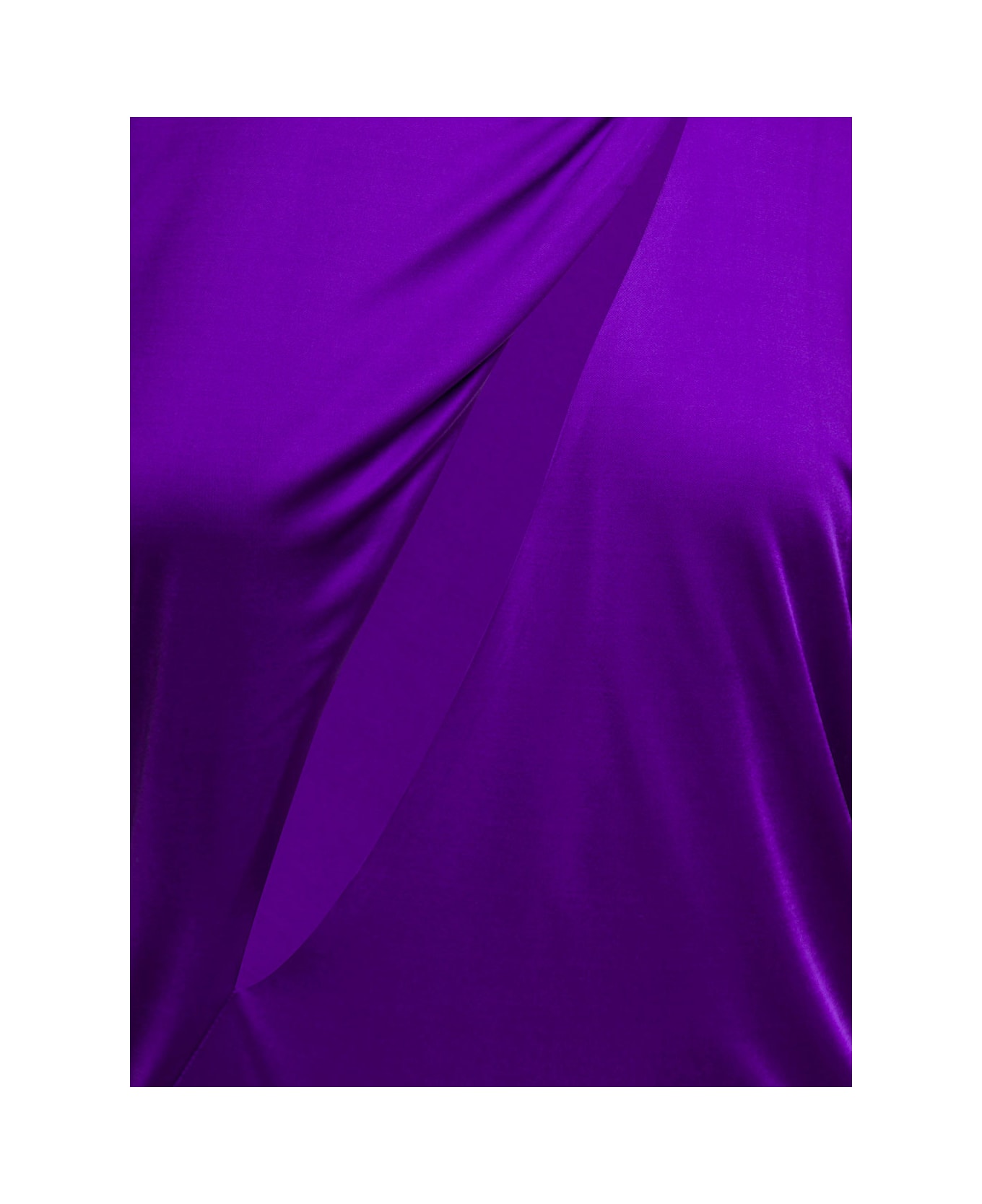 Versace Purple Minidress With Cut-out Detailing Satin Effect In Viscose Woman - Violet