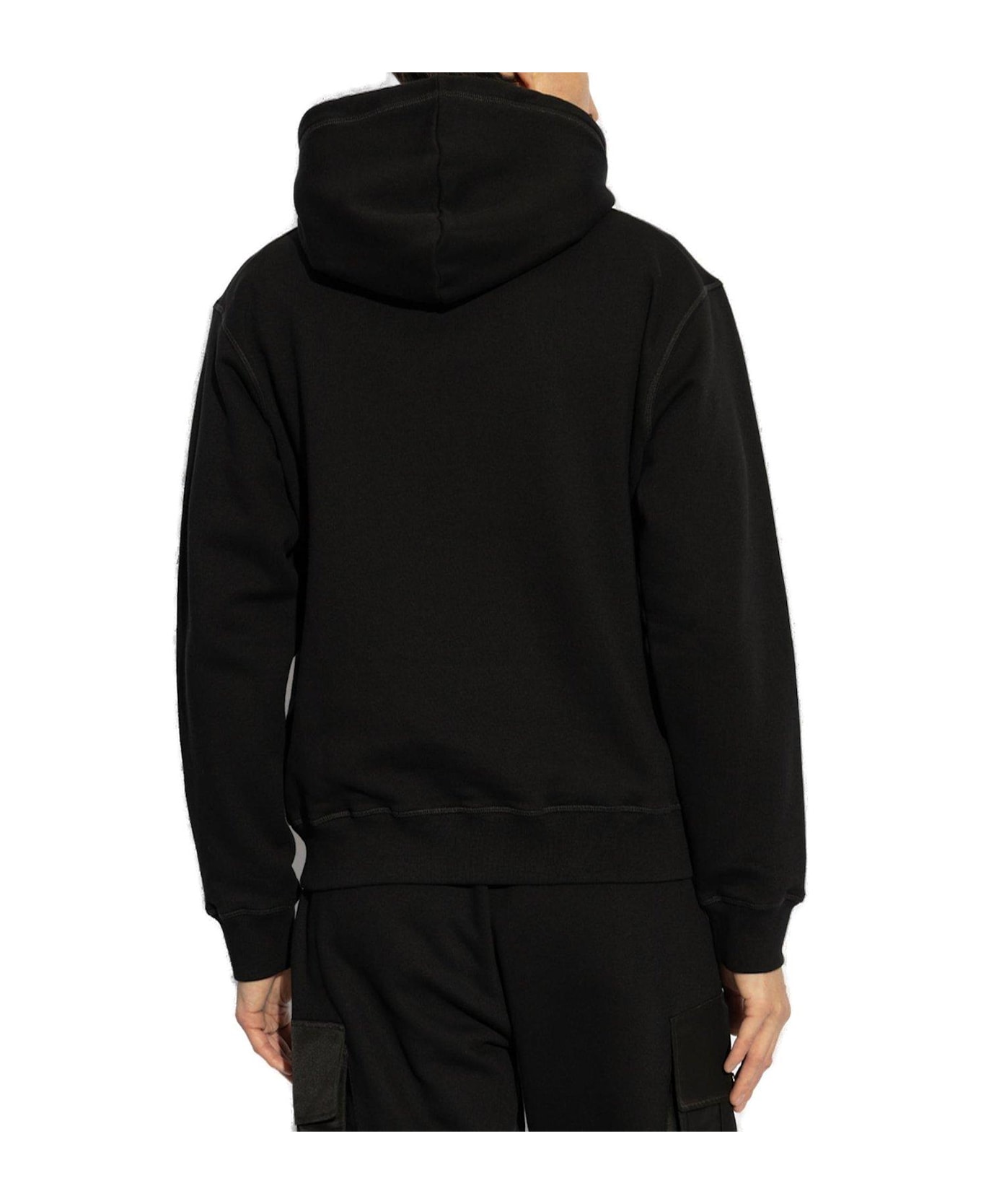 Dsquared2 Cool Fit Logo Patch Hoodie - Black