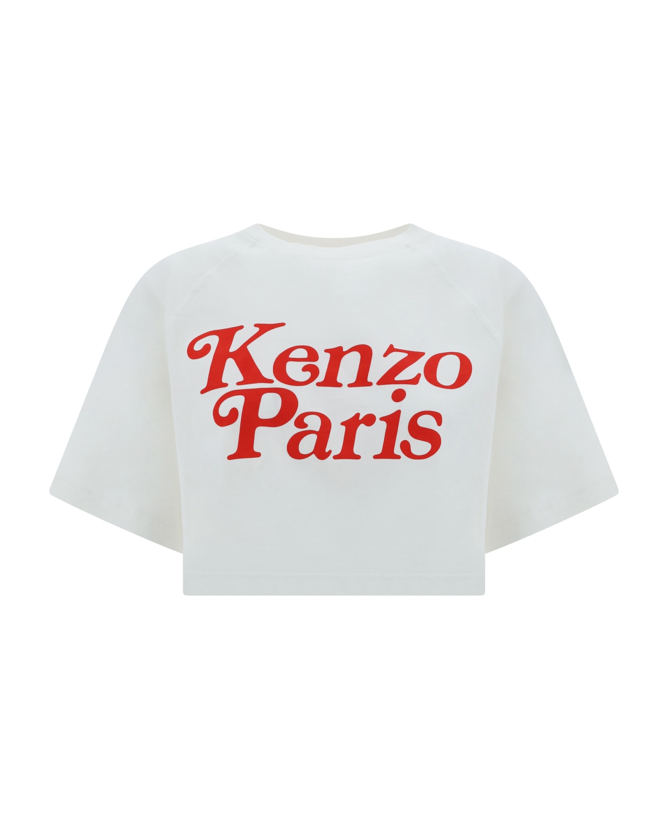Kenzo By Verdy Cotton Crop Top With Logo - Off White