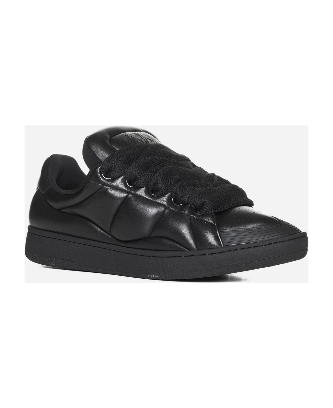 Lanvin Curb Xl Low-top Leather Sneakers - Black