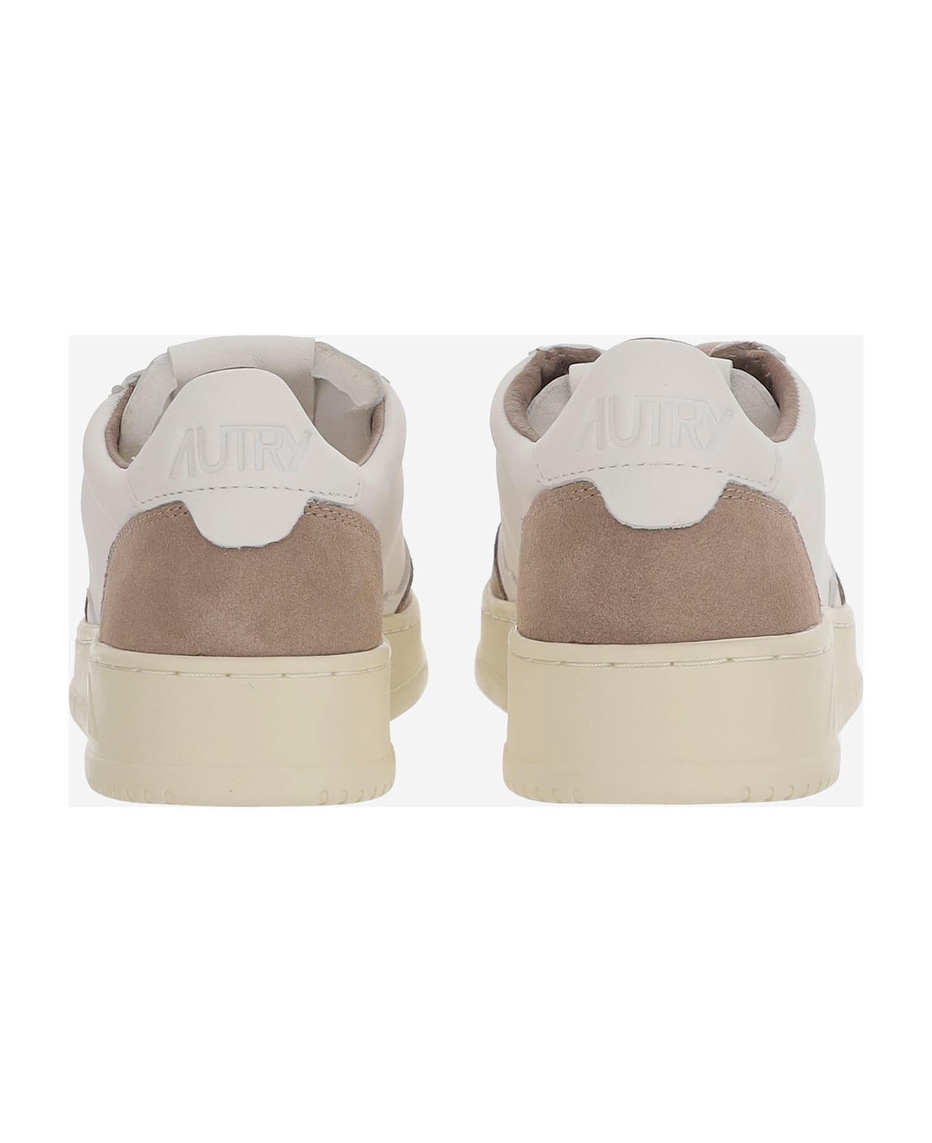 Autry Low Medalist Leather Sneakers - Beige