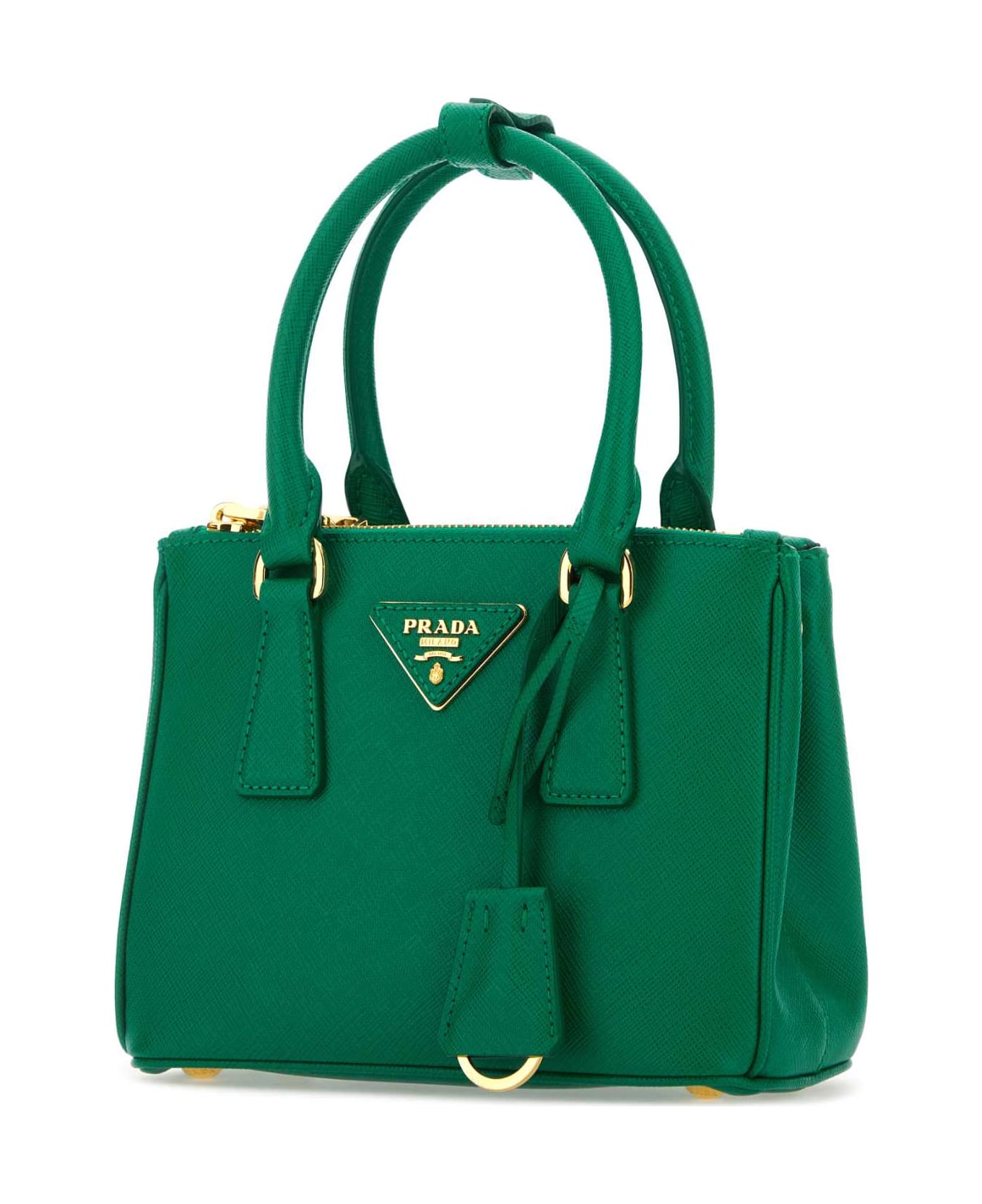 Prada Grass Green Leather Handbag - MANGO