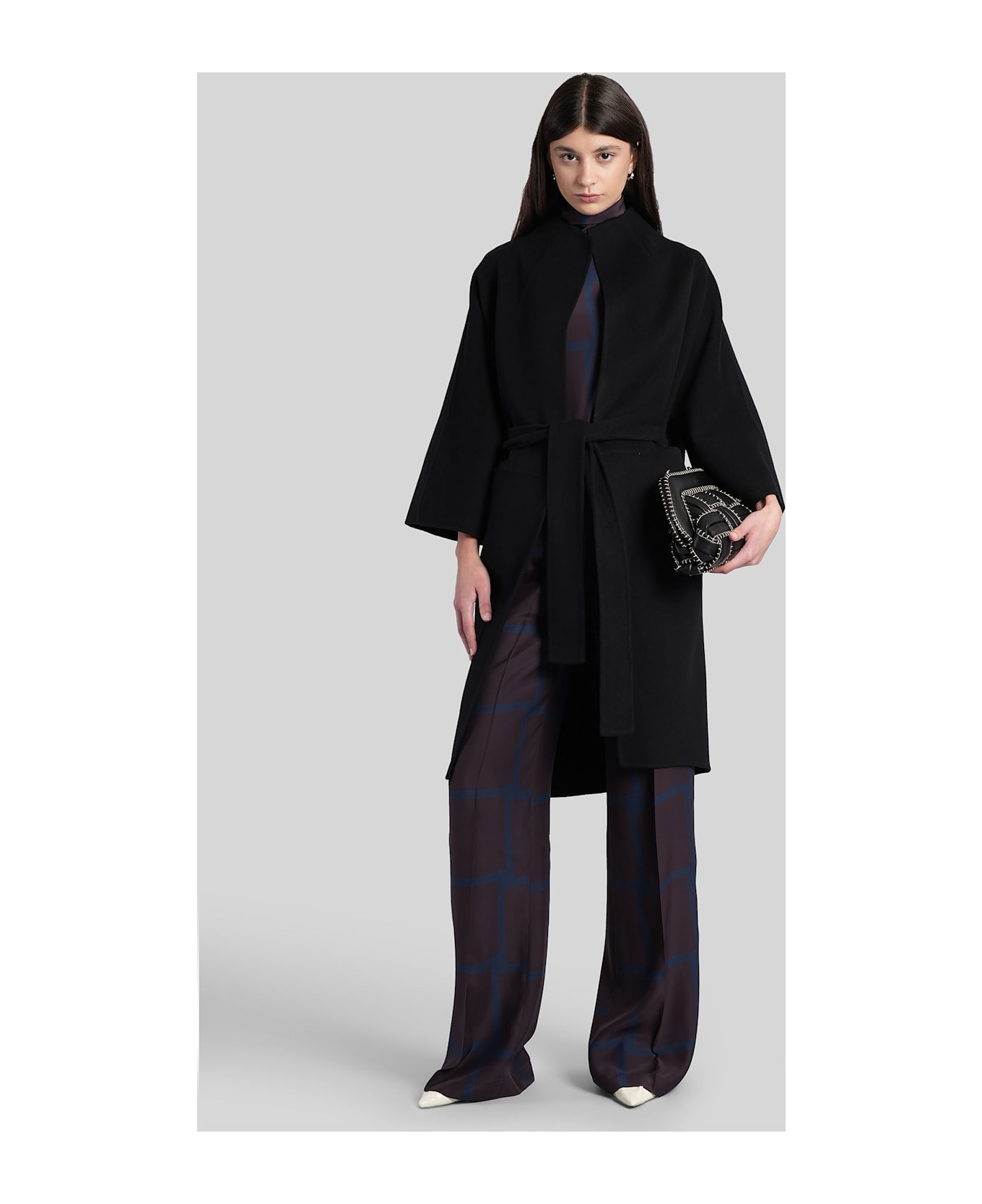 Gianluca Capannolo Jane Long Coat In Black Wool - black