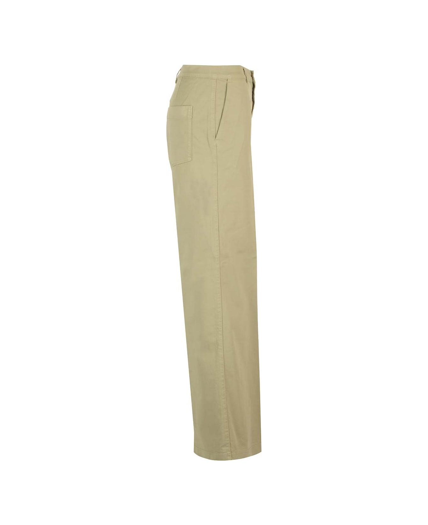 Forte_Forte Cotton Twill Flared Trousers - Green