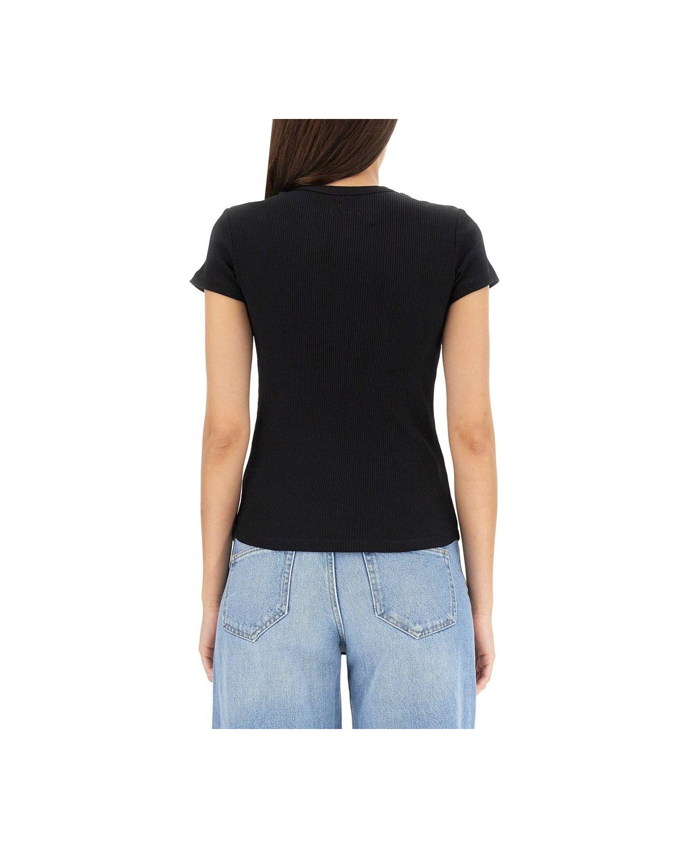 Marant Étoile Slim Fit Fine Ribbed Top - Black