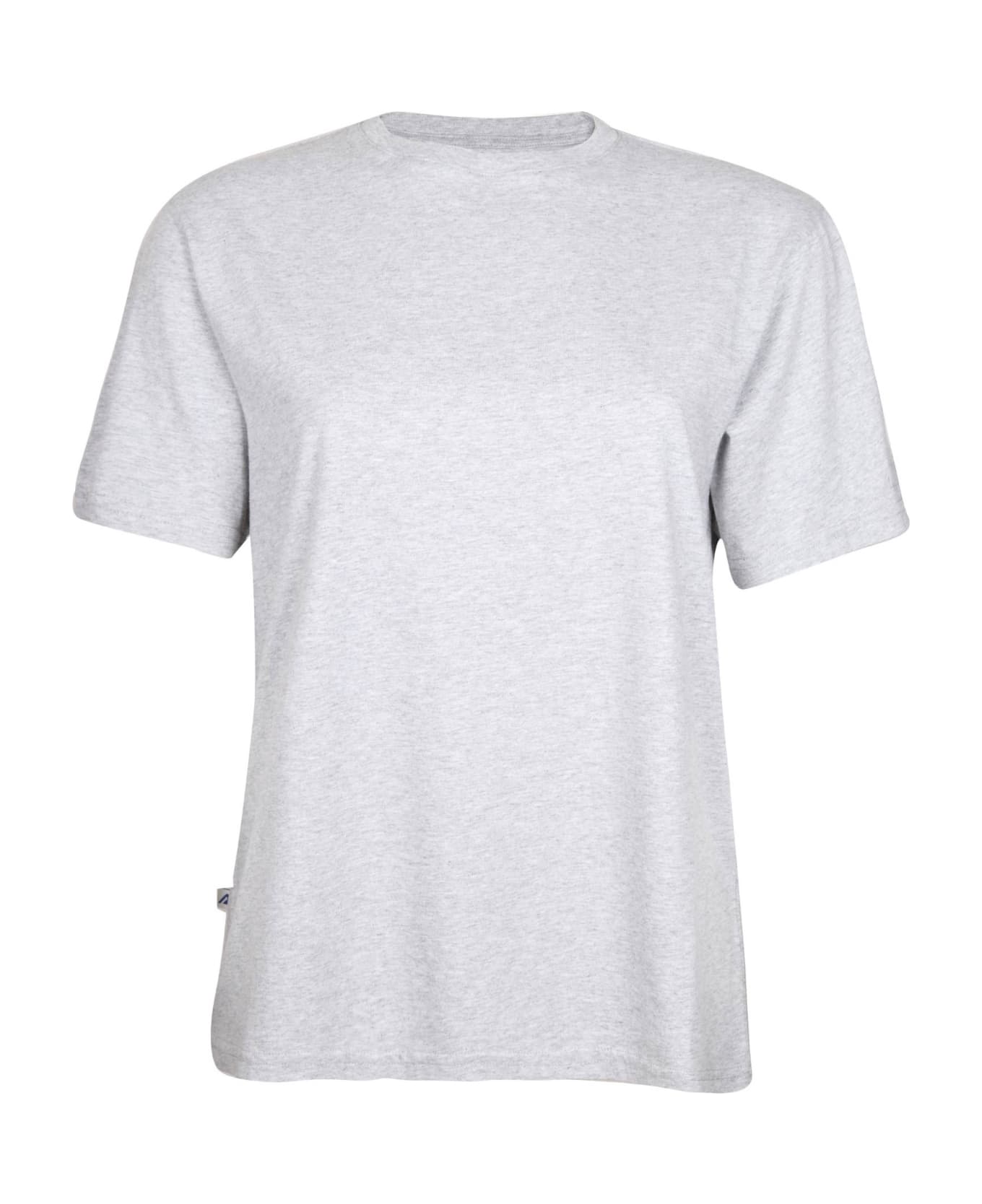 Autry Melange Gray Colroe Cotton T-shirt - MELANGE