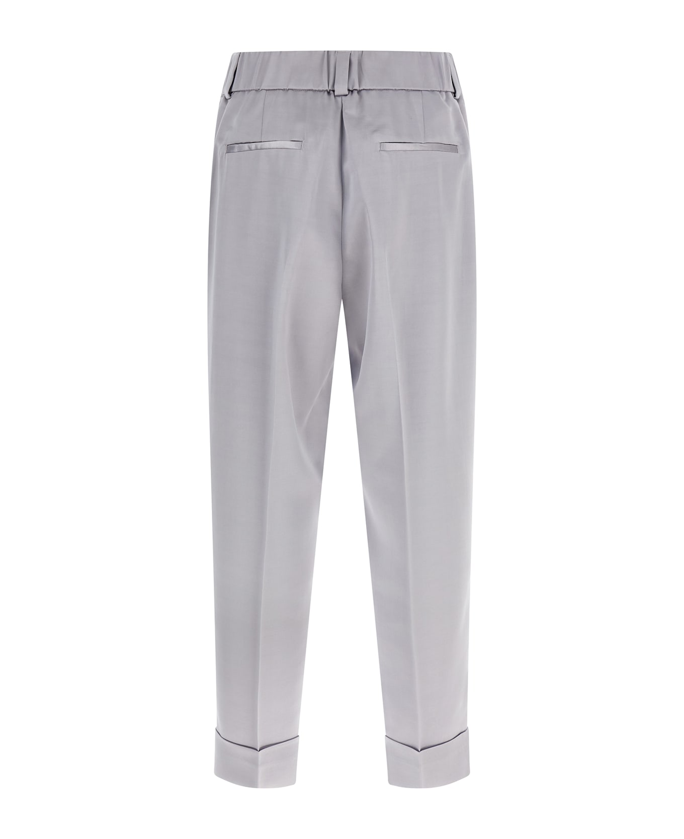 Peserico Satin Pants - Gray