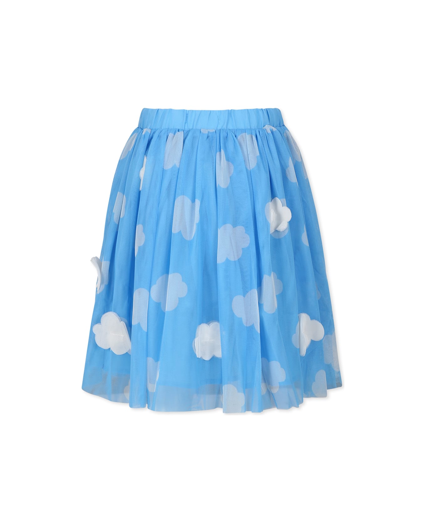 Stella McCartney Kids Light Blue Skirt For Girl With Clouds - Light Blue