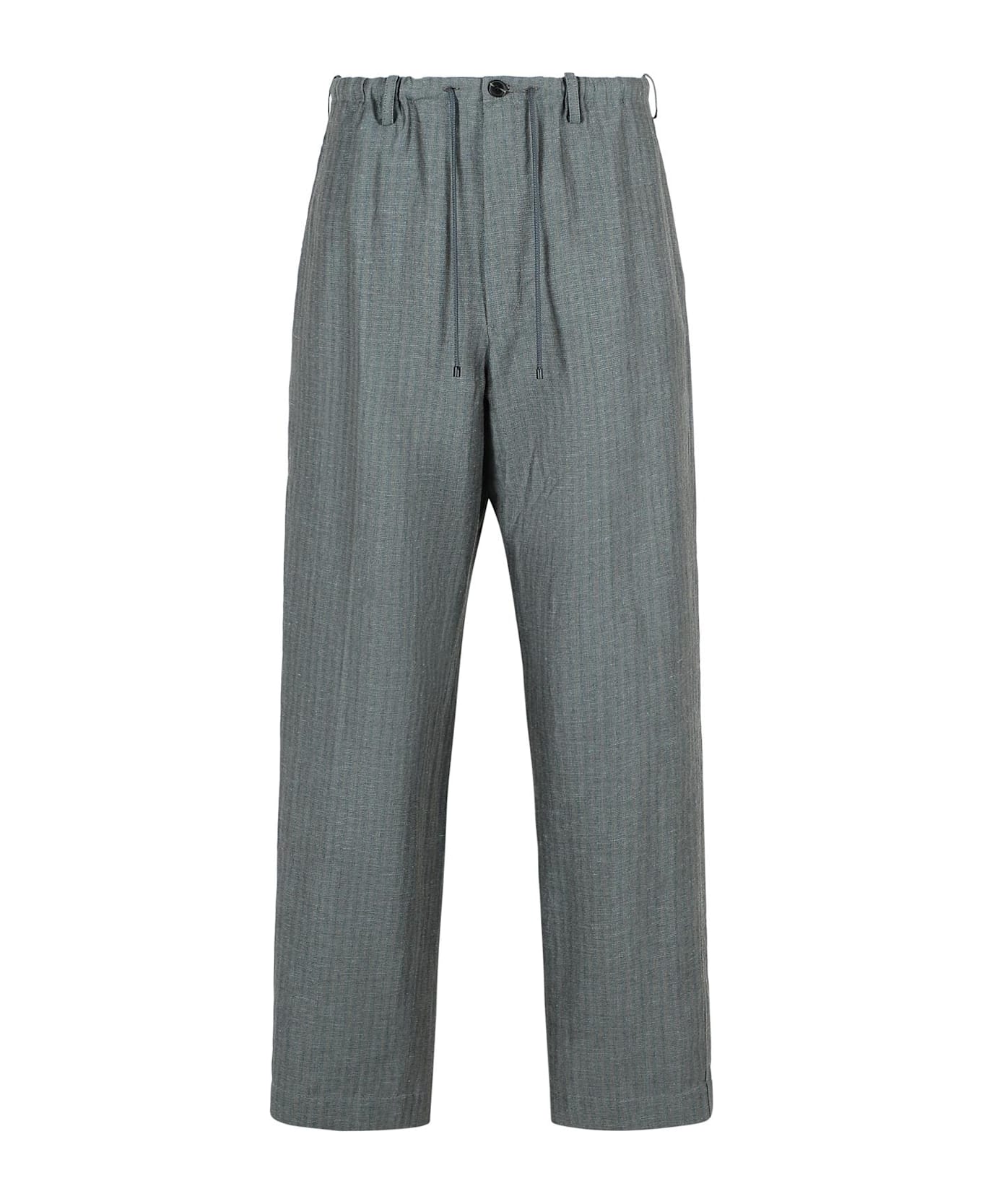 Dries Van Noten 
penny
 Grey Linen Blend Trousers - Grey