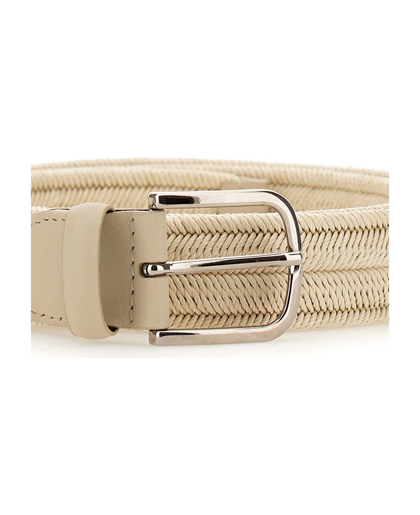 Orciani Cotton And Leather Belt - BEIGE