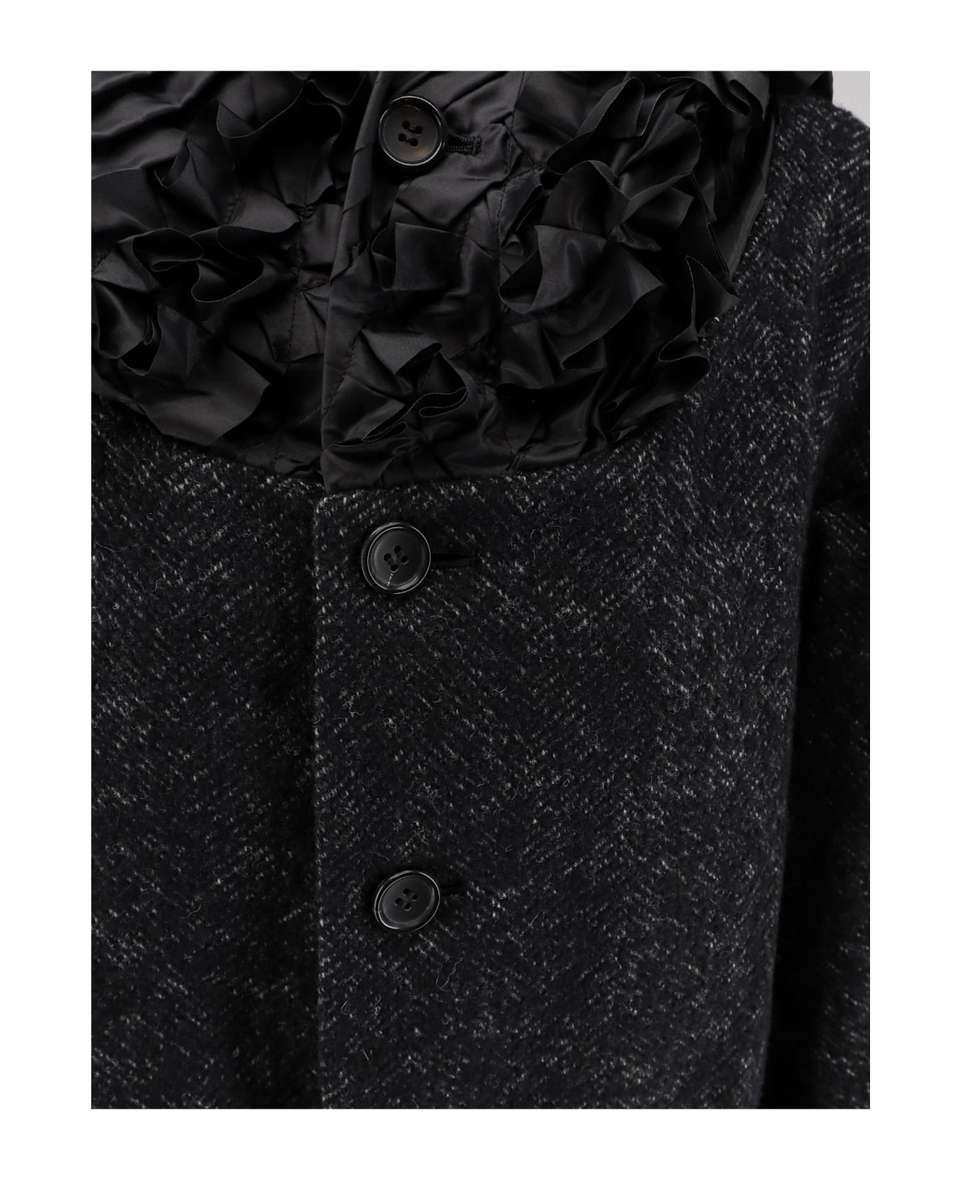Comme des Garçons Play Wool Coat - Blkecruxblac