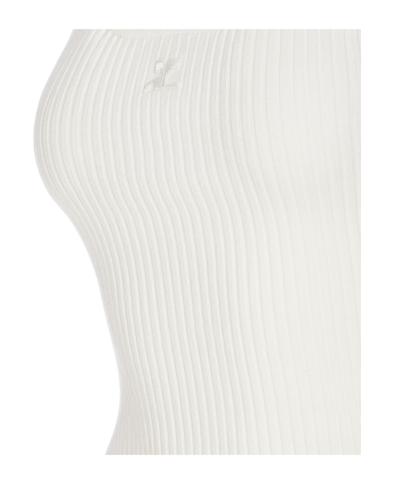 Courrèges Reedition Knit Tank Top - White