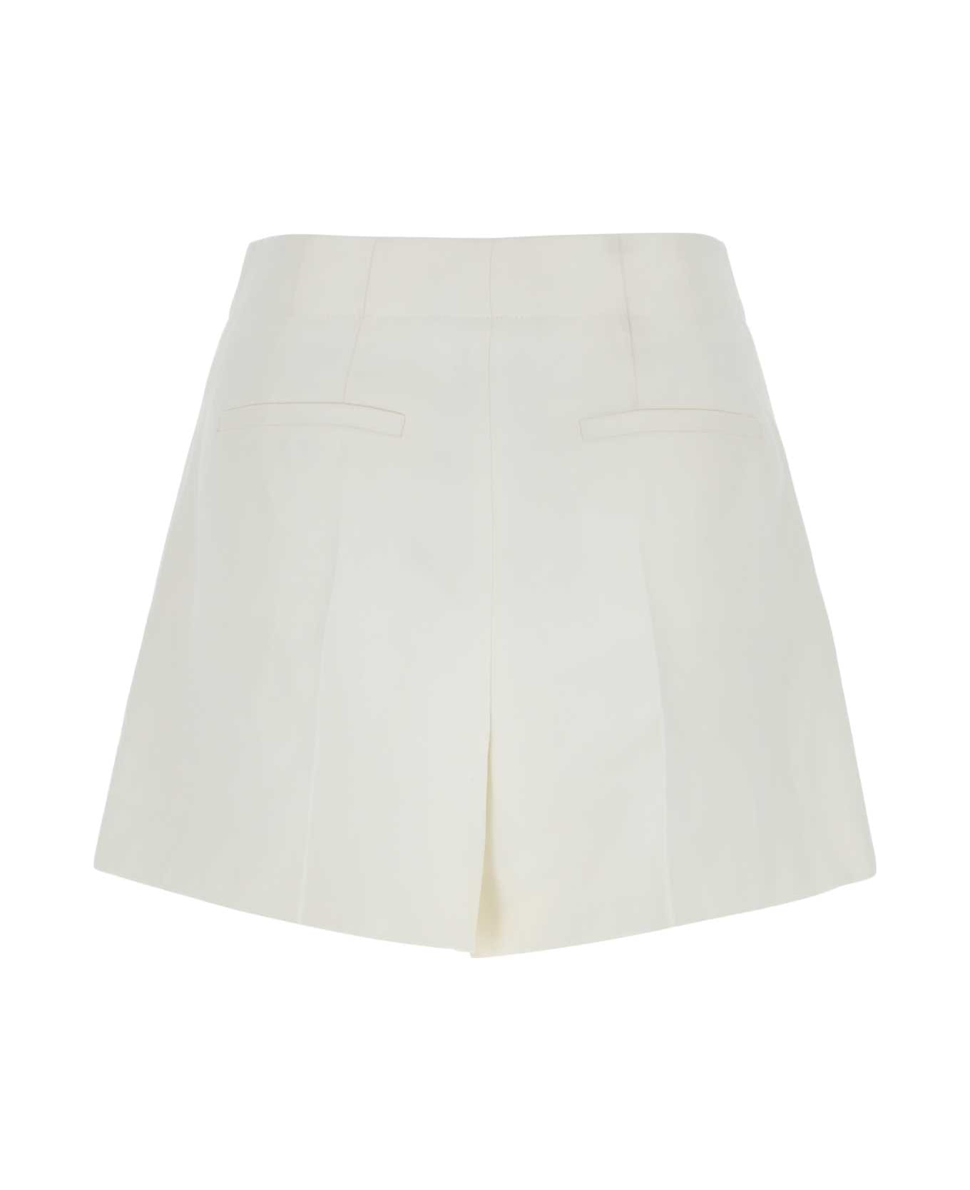 Chloé White Wool Blend Shorts - 107