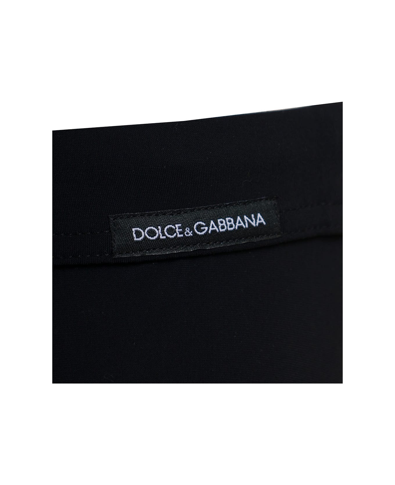 Dolce & Gabbana Black Stretch Fabric Swim Briefs With Logo - Black