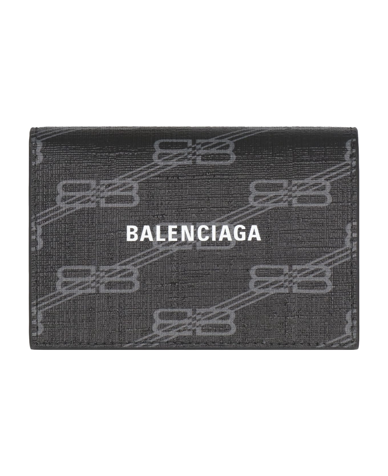 Balenciaga Coated Canvas Card Holder - BLACKGREY