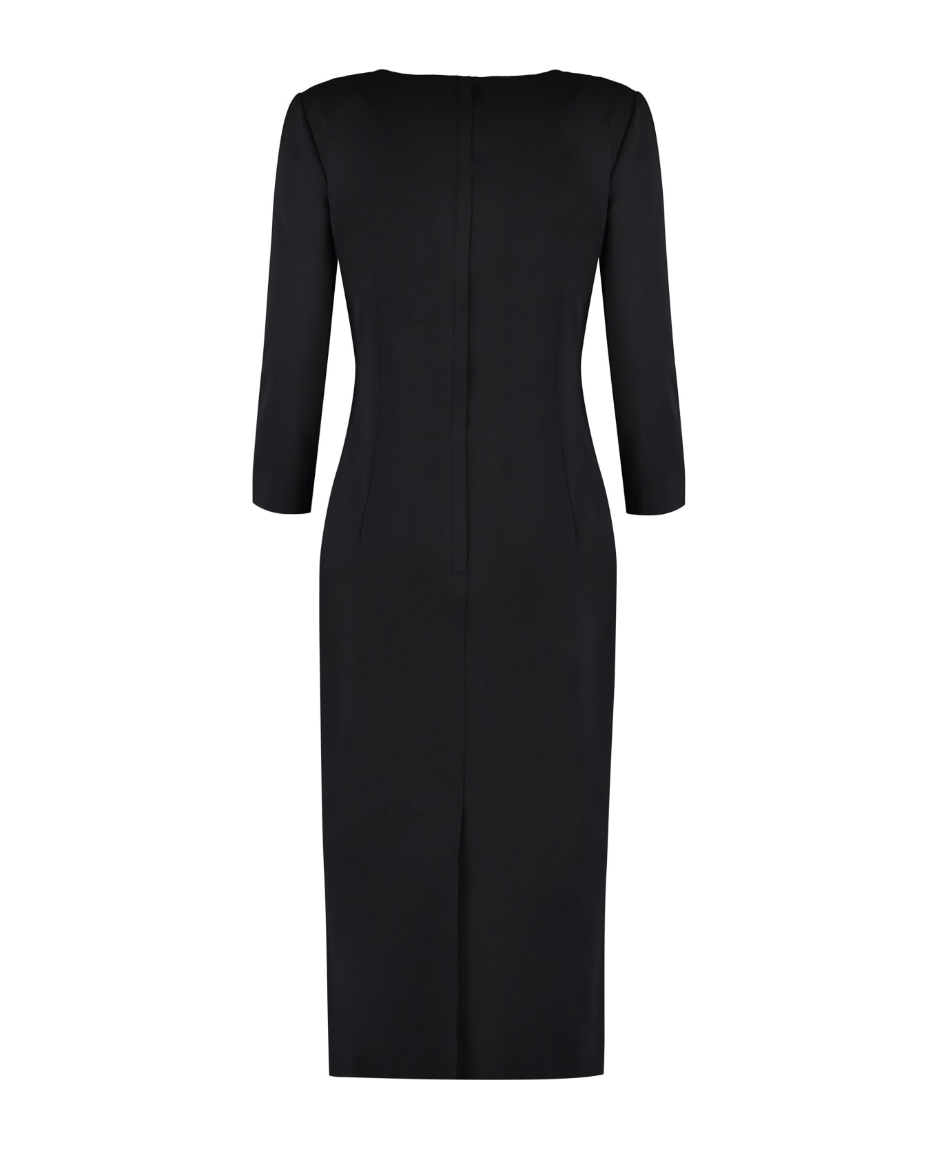 Dolce & Gabbana Virgin Wool Midi Dress - black