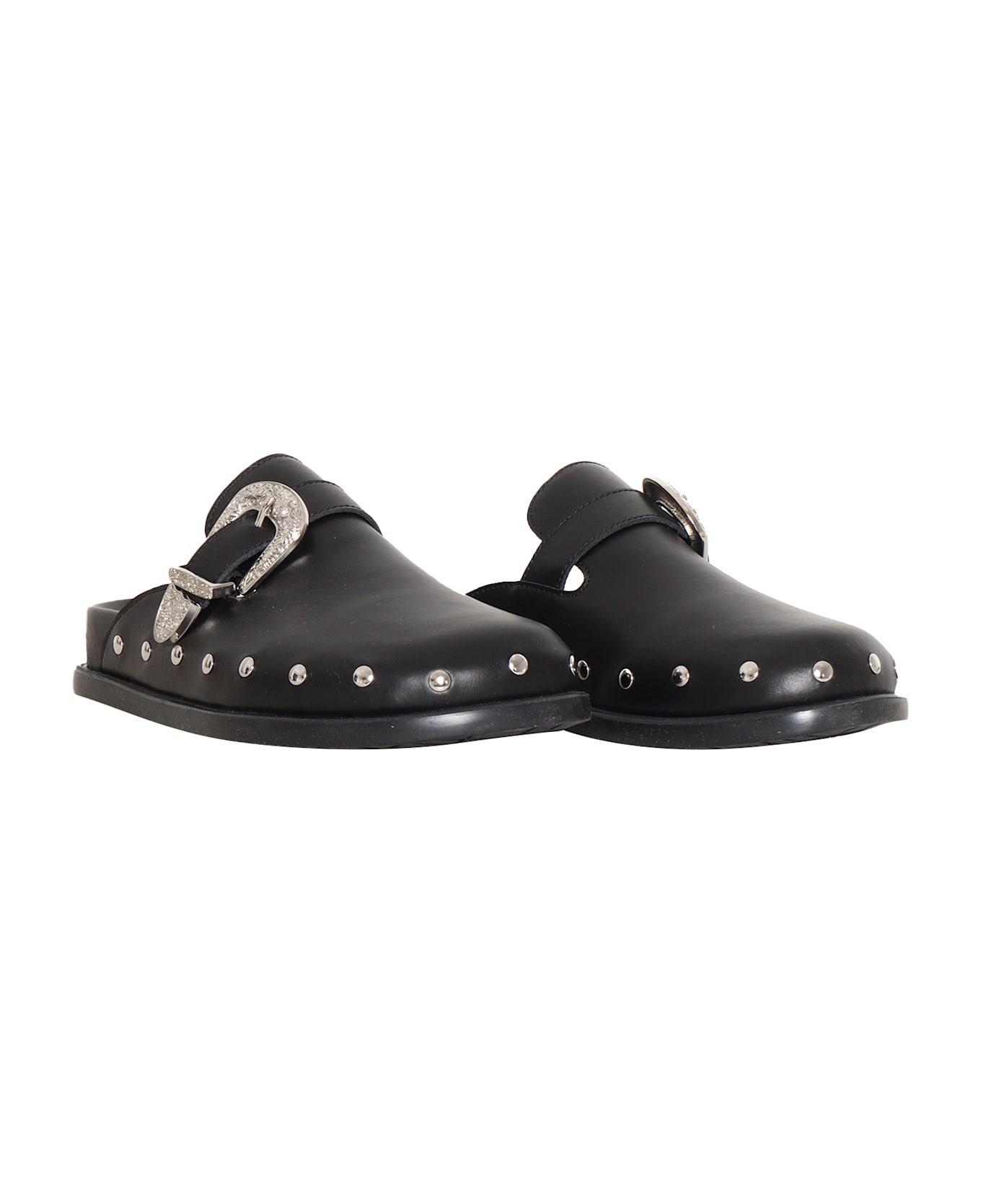 Monnalisa Studded Sabot Shoes - BLACK