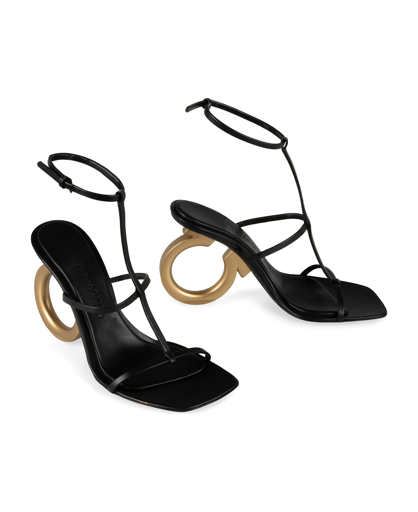 Ferragamo Elina Leather Sandals - black