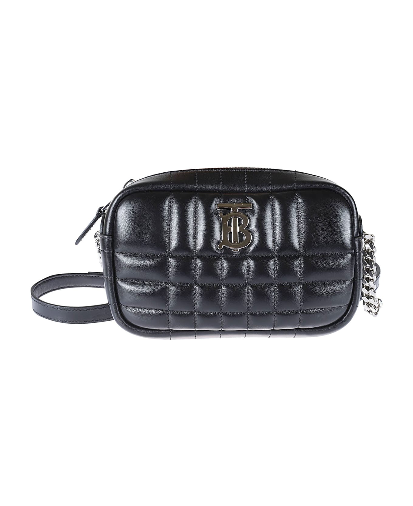 Burberry Logo Plaque Quilted Chain Shoulder Bag - Black ショルダーバッグ