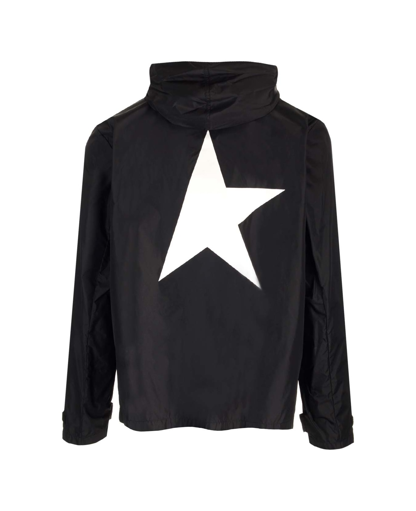 Golden Goose Windbreaker With Logo - BLACK/WHITE
