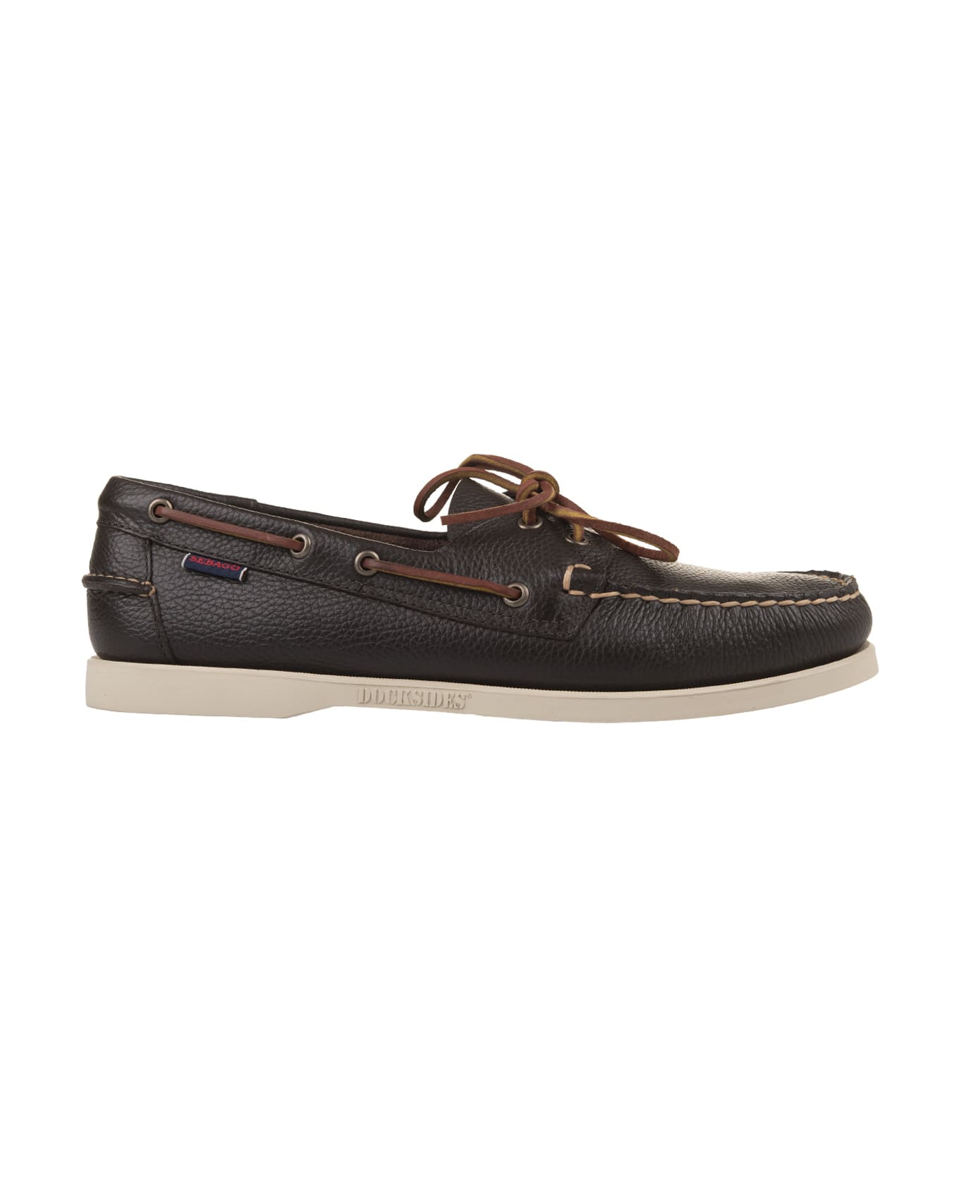 Sebago Portland Loafers In Dark Brown Grained Leather - Brown ローファー＆デッキシューズ