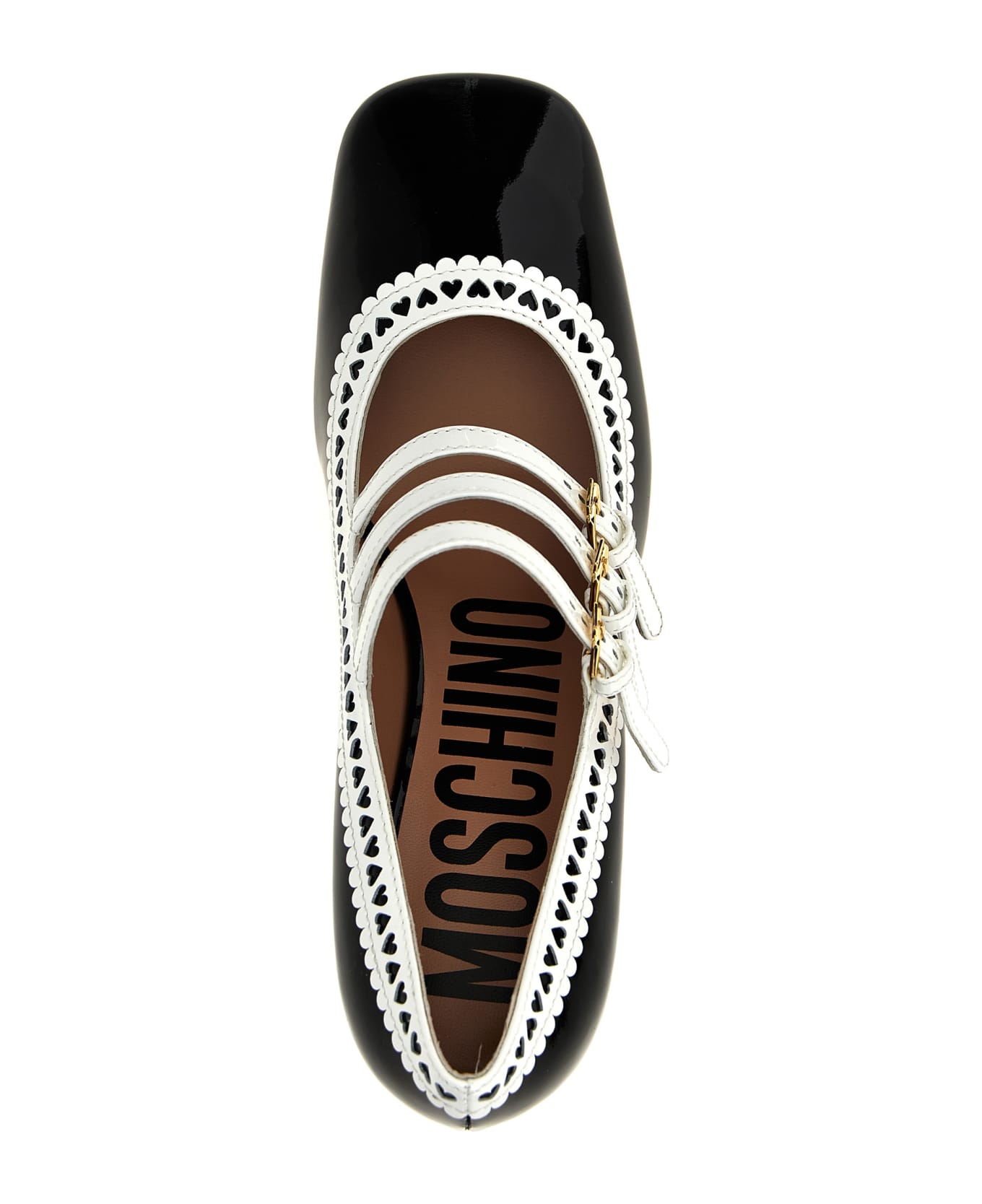 Moschino Patent Leather Pumps - White/Black