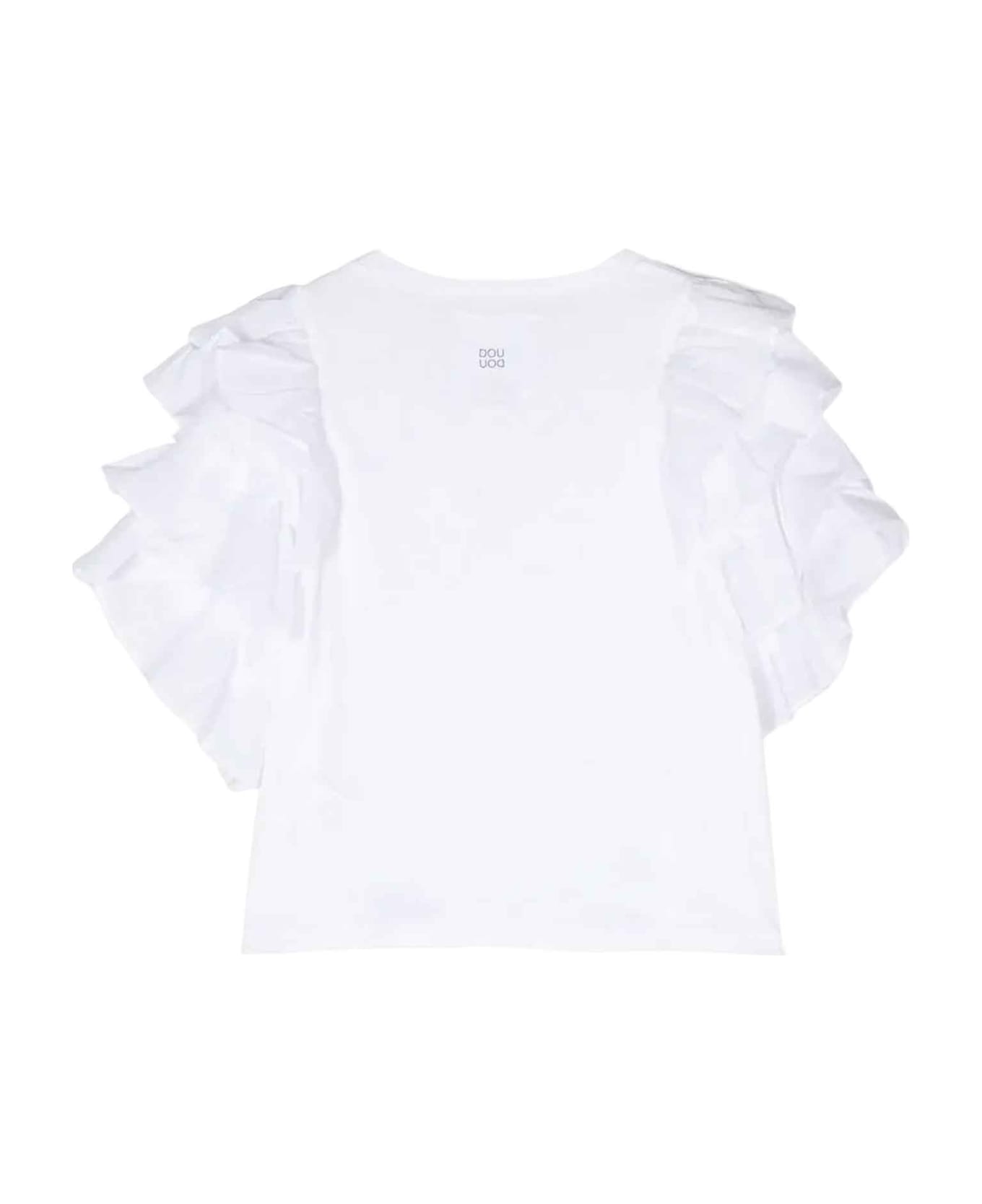 Douuod White T-shirt Girl Douuod Kids - Bianco