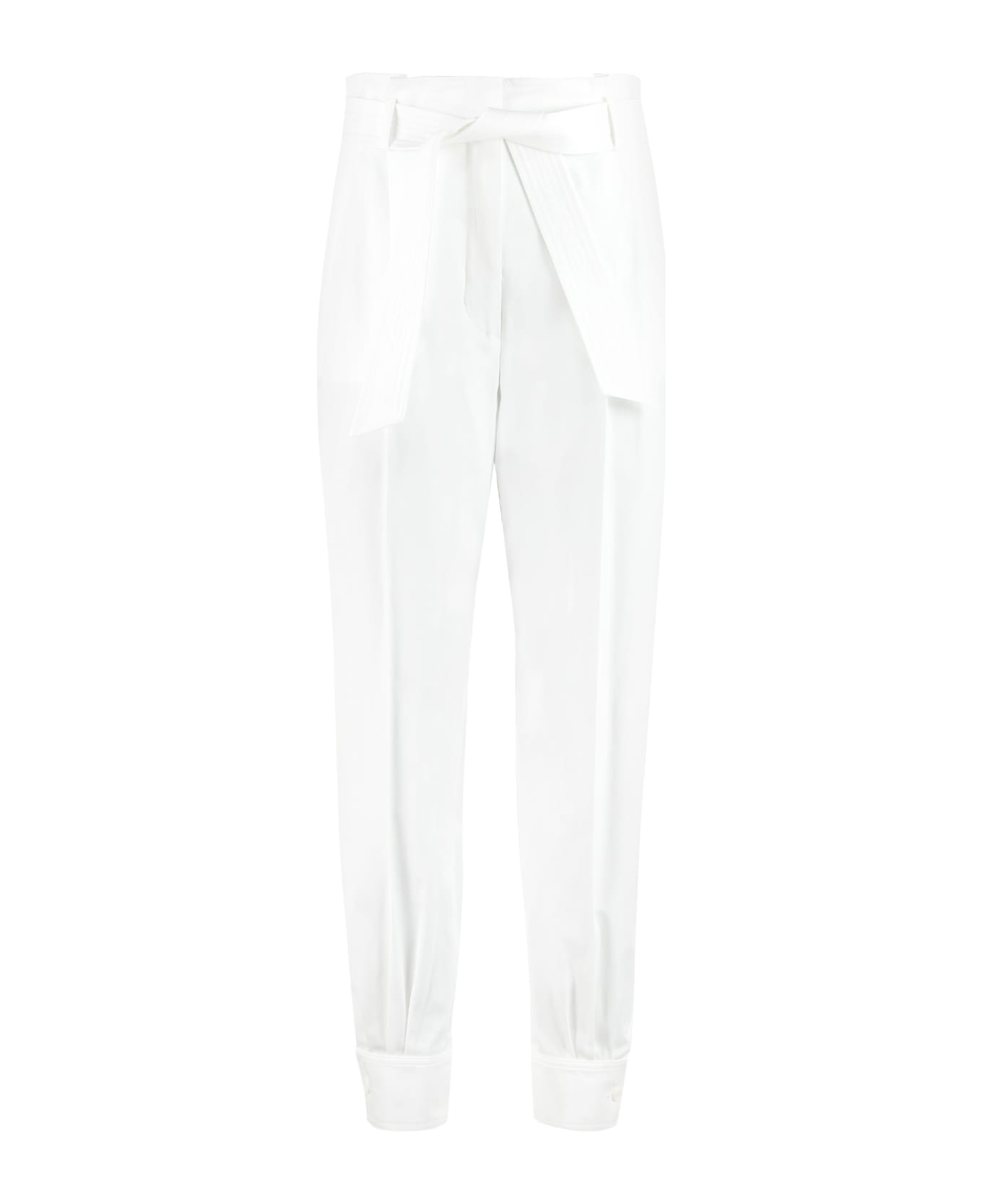 Max Mara Eburnea Cotton-twill Bush-trousers - White