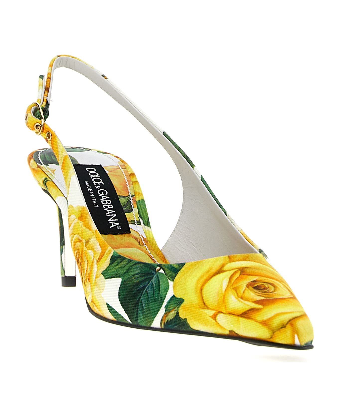 Dolce & Gabbana Multicolor Leather Heels Slingback Shoes