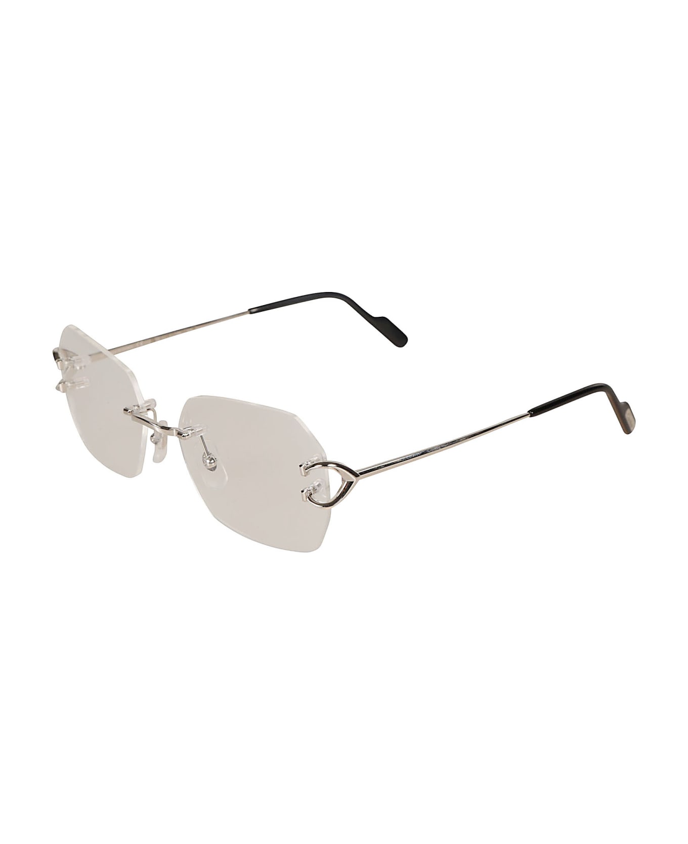 Cartier Eyewear Square Frame Glasses - Silver アイウェア