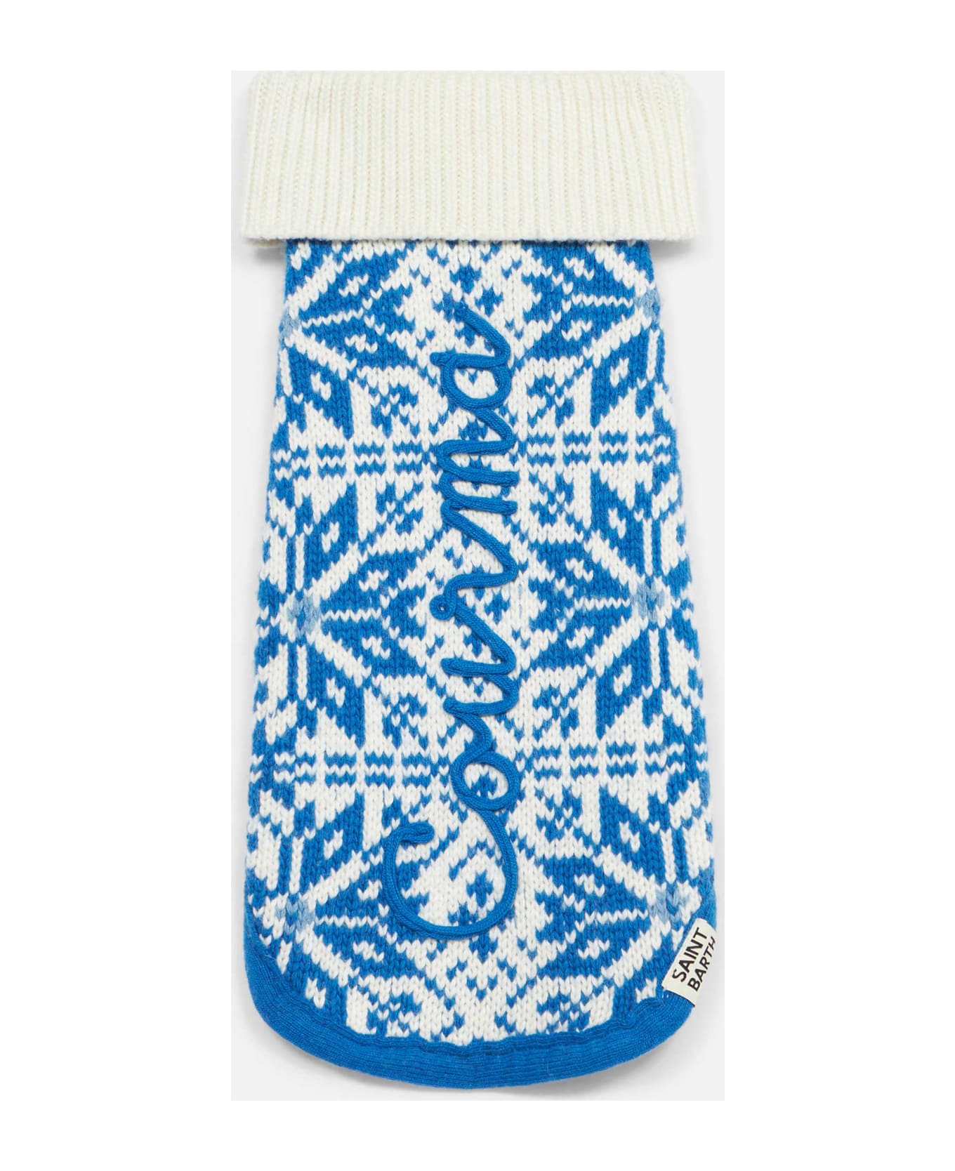 MC2 Saint Barth Dog Sweater With Nordic Jacquard - BLUE