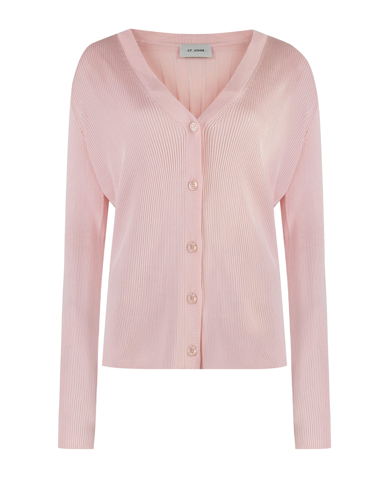 Alfieri & St.John Ribbed Cardigan - Pink