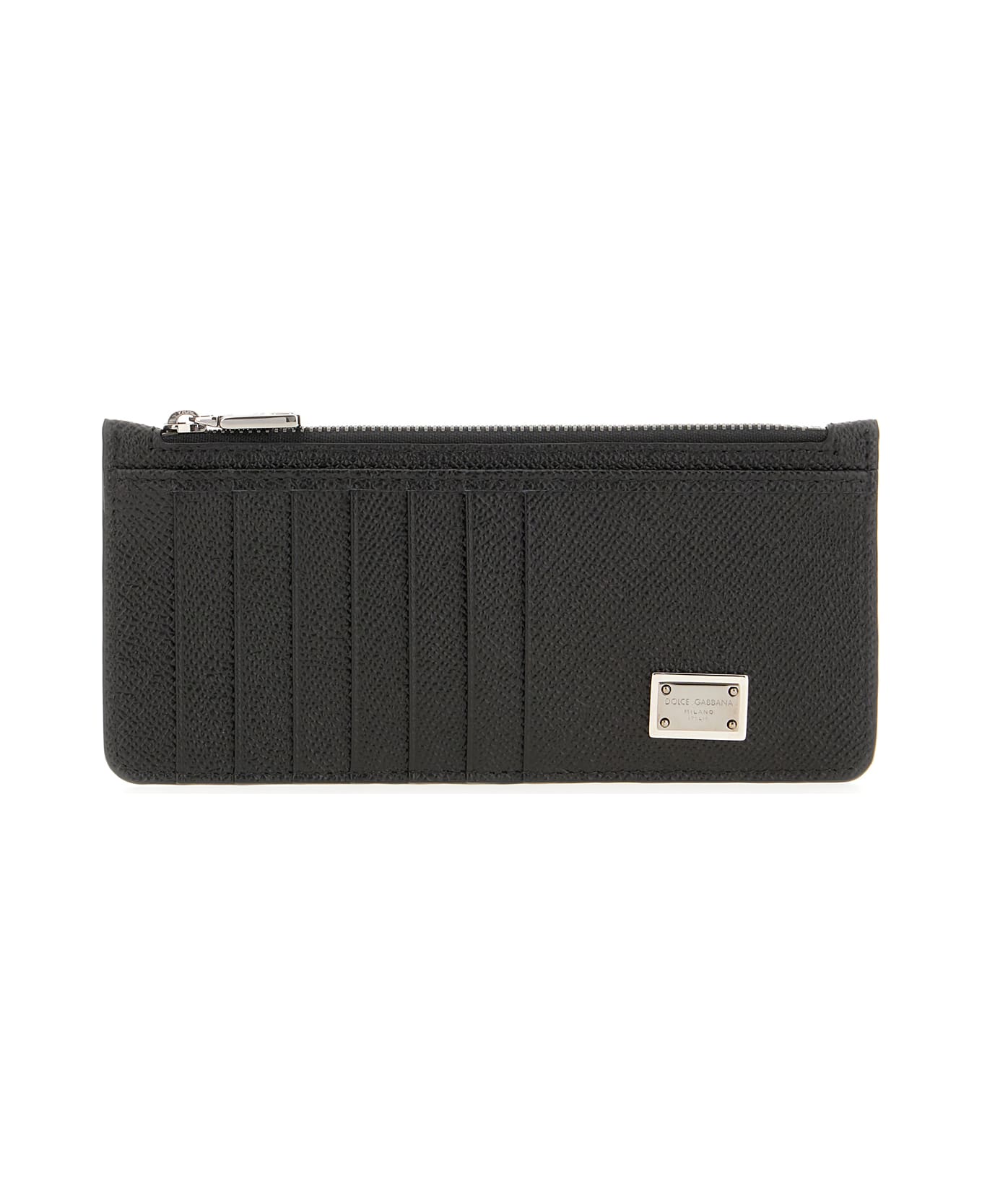 Dolce & Gabbana Black Leather Card Holder - Nero