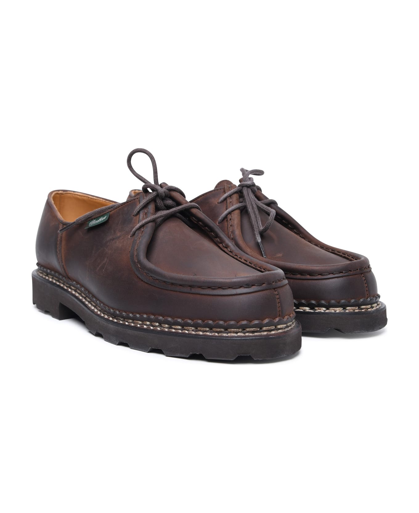 Paraboot 'michael' Brown Leather Derby Shoes - Brown