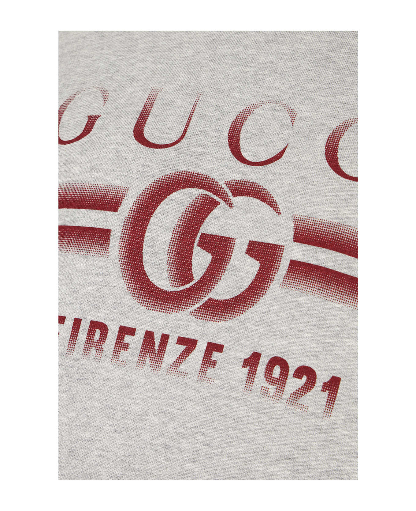 Gucci Melange Grey Cotton Oversize Sweatshirt - GREY MELANGE RED