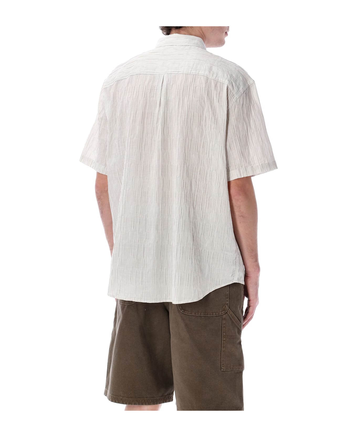 Stussy Wavy Stripe Shirt - WHITE / NATURAL STRIPES